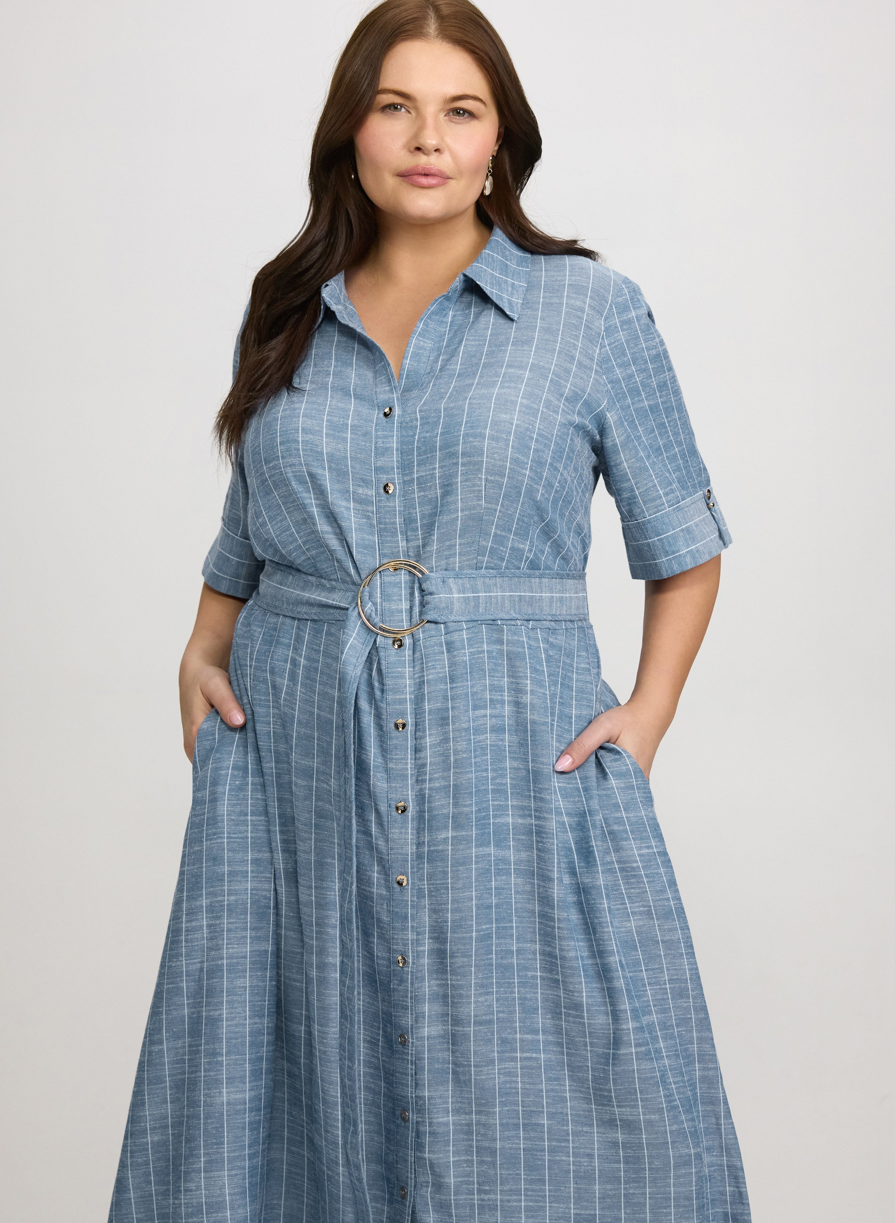 Striped Linen-Blend Shirt Dress - Image 5