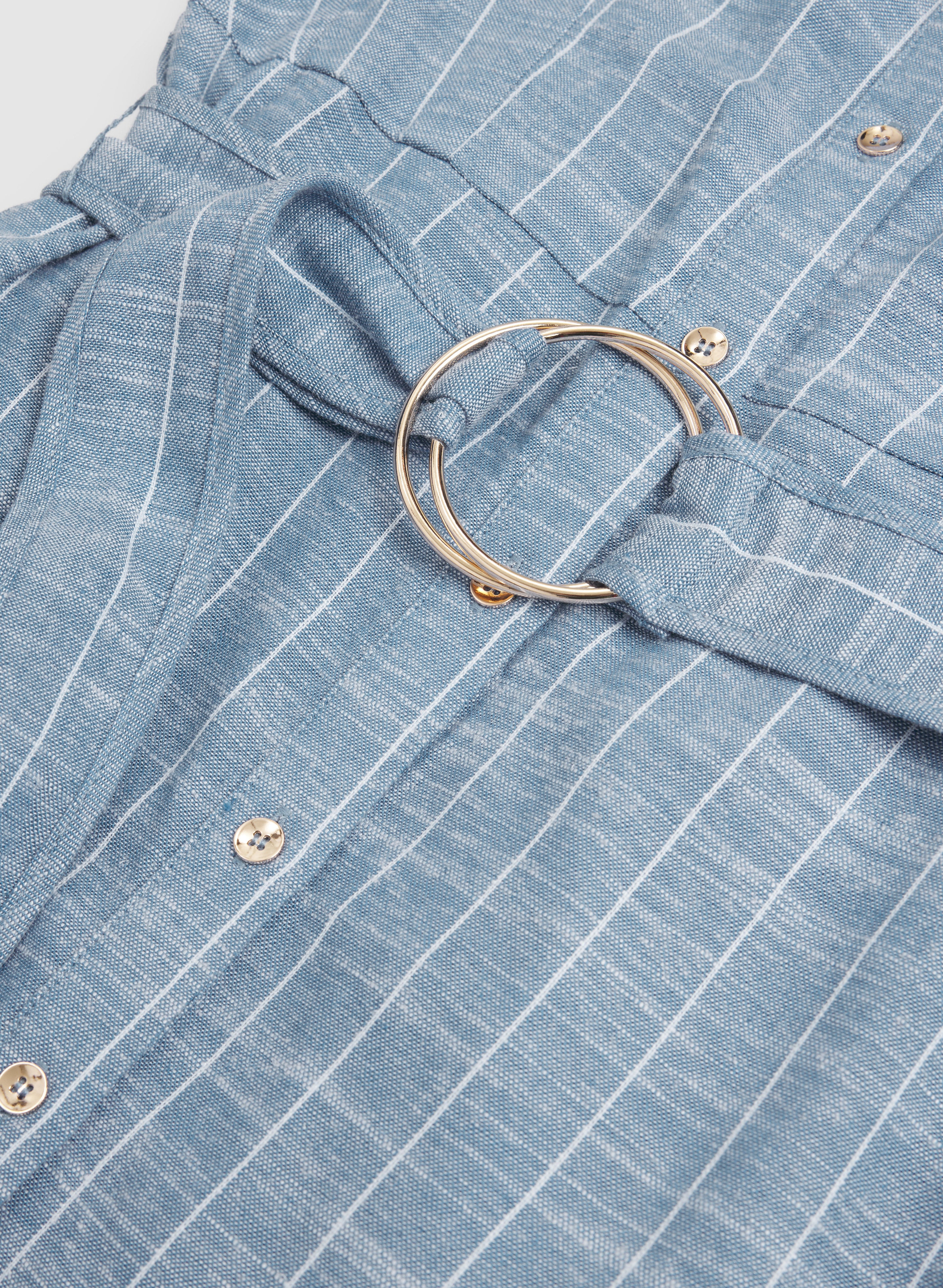 Striped Linen-Blend Shirt Dress - Image 7