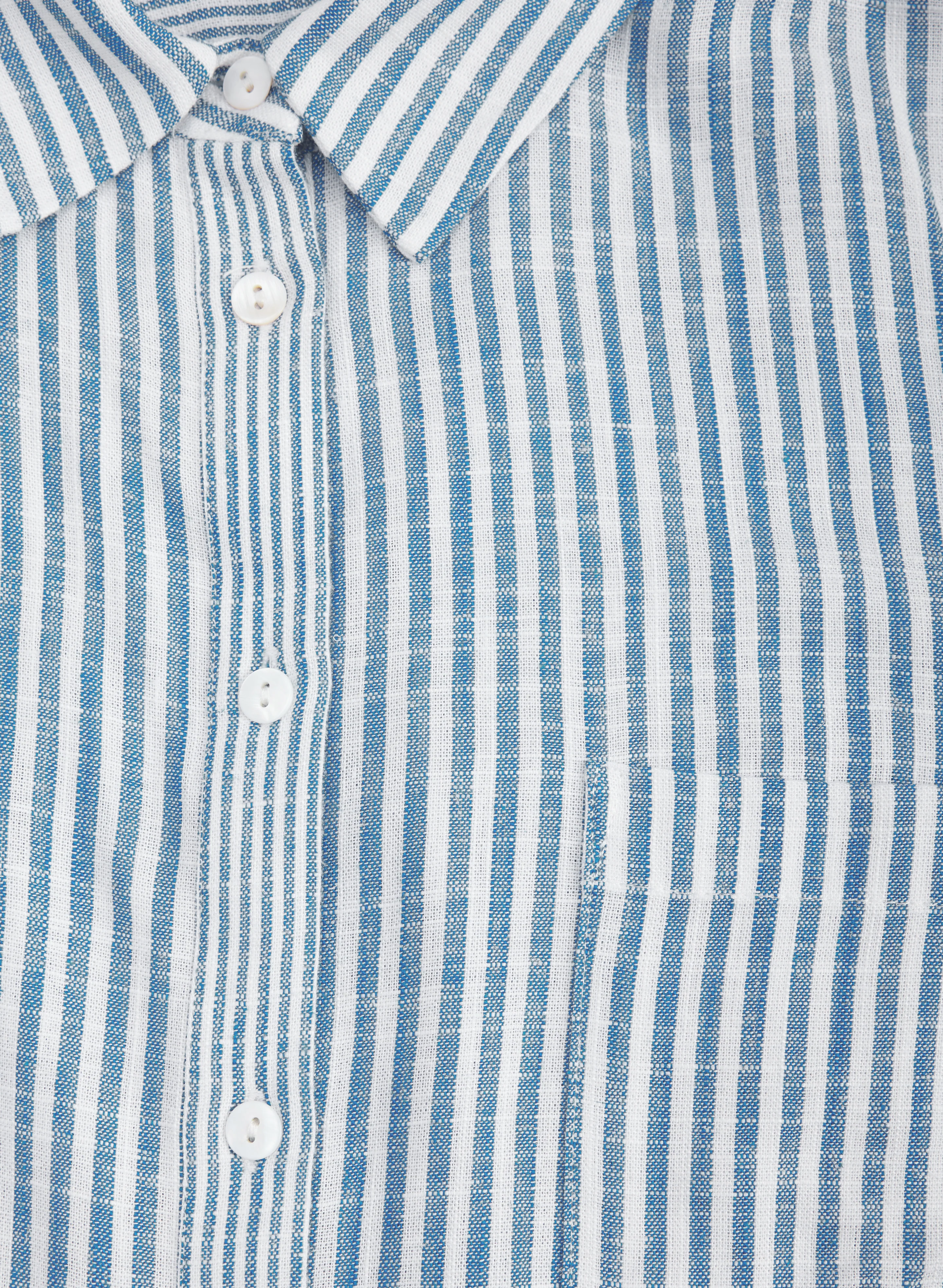 Striped Linen-Blend Shirt Dress - Image 7