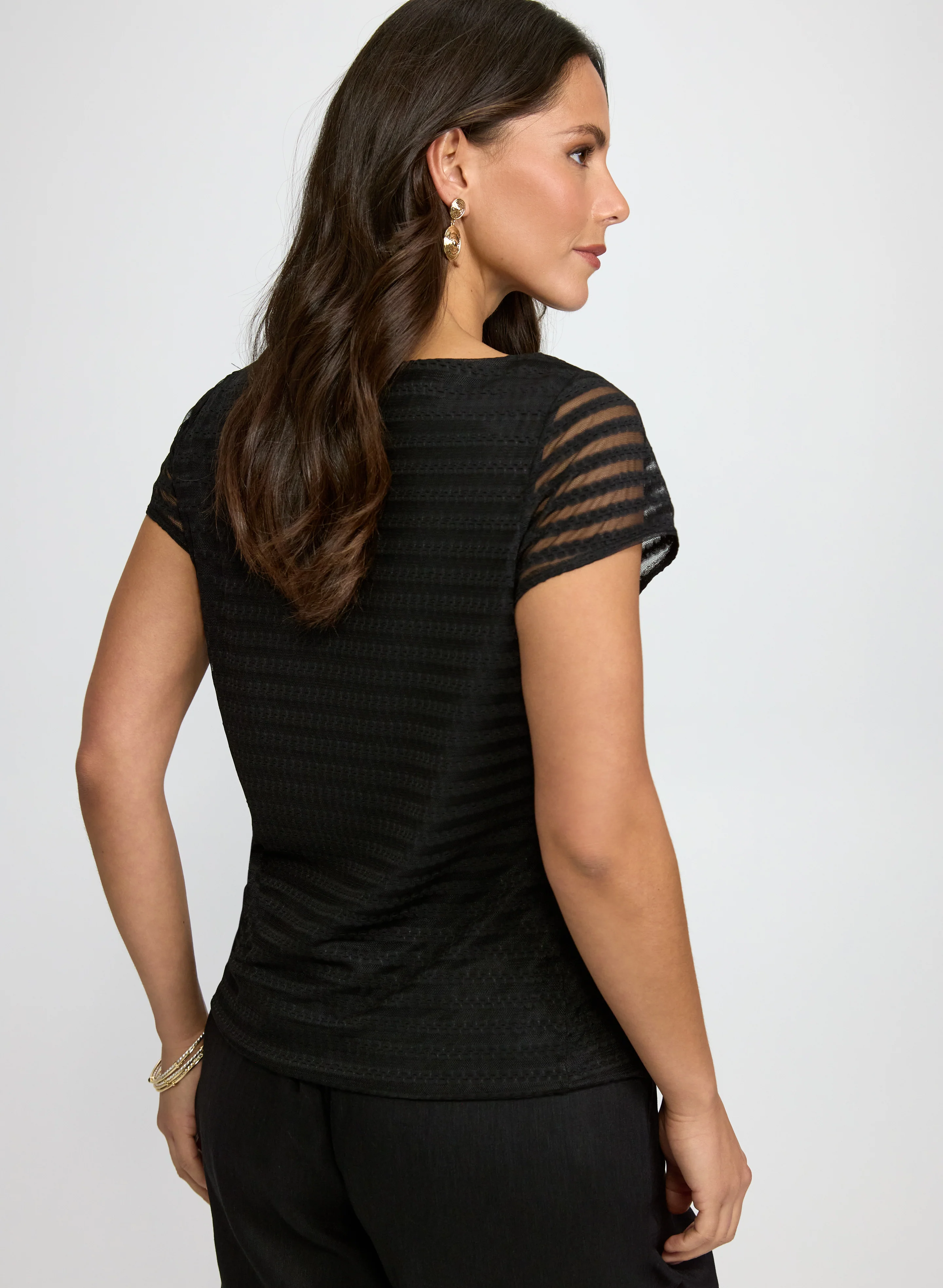 Striped Mesh Top - Image 5