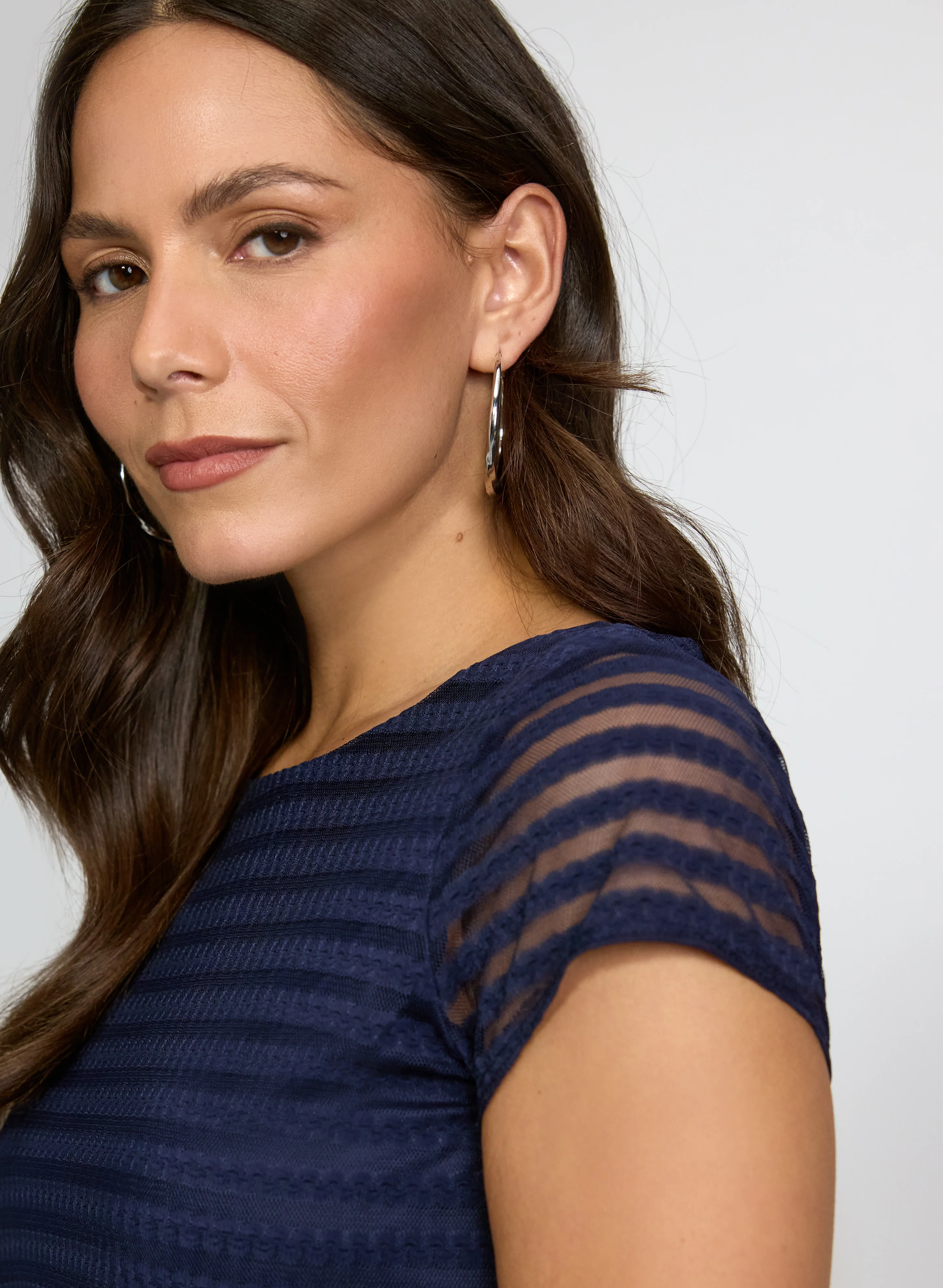Striped Mesh Top - Image 2