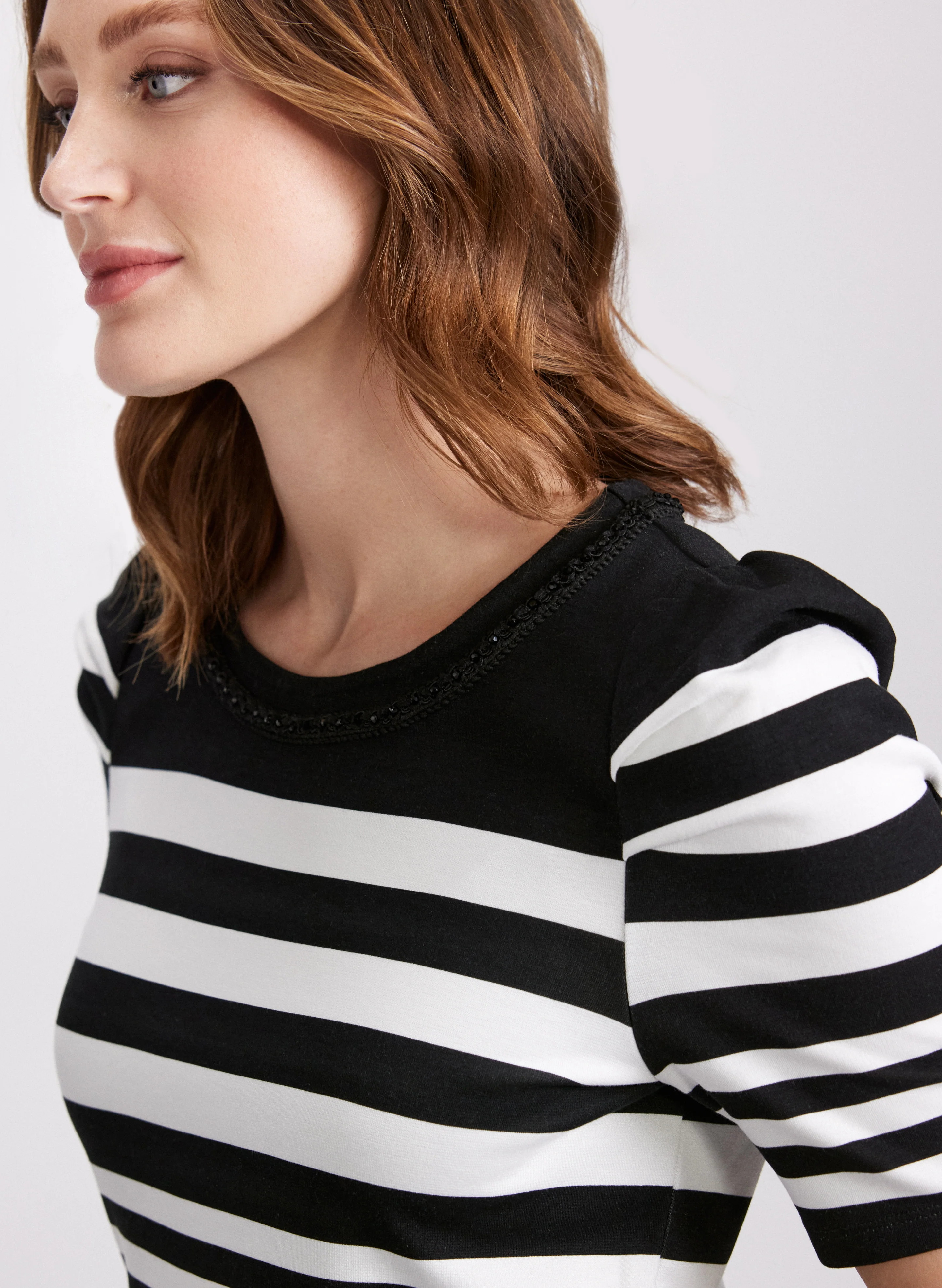 Striped Rhinestone Trim Top - Image 2