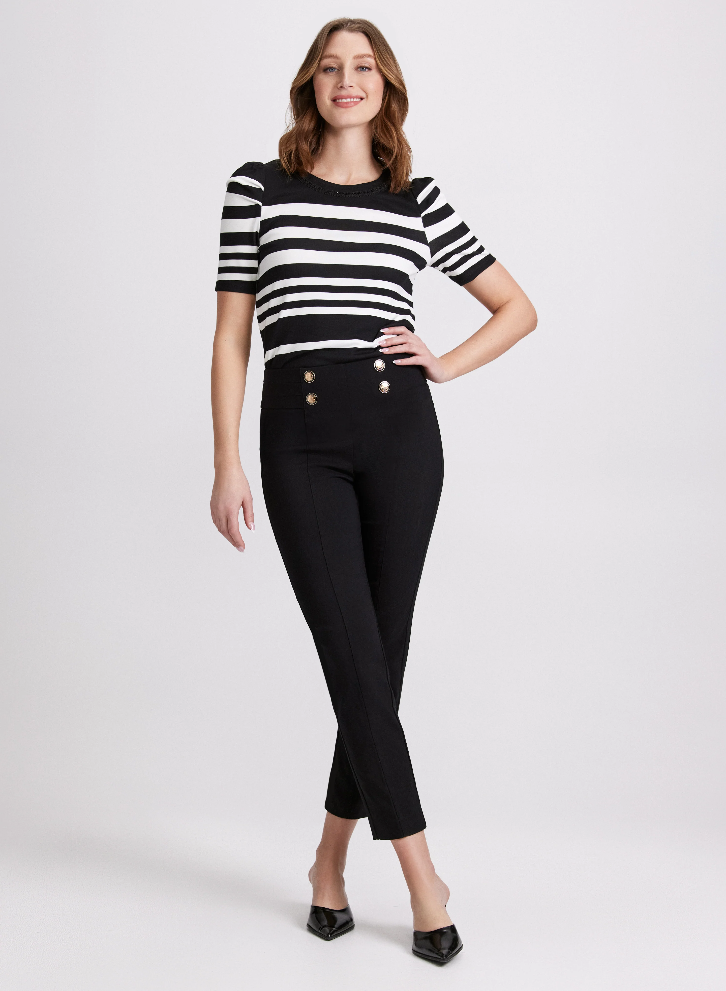 Striped Rhinestone Trim Top - Image 3