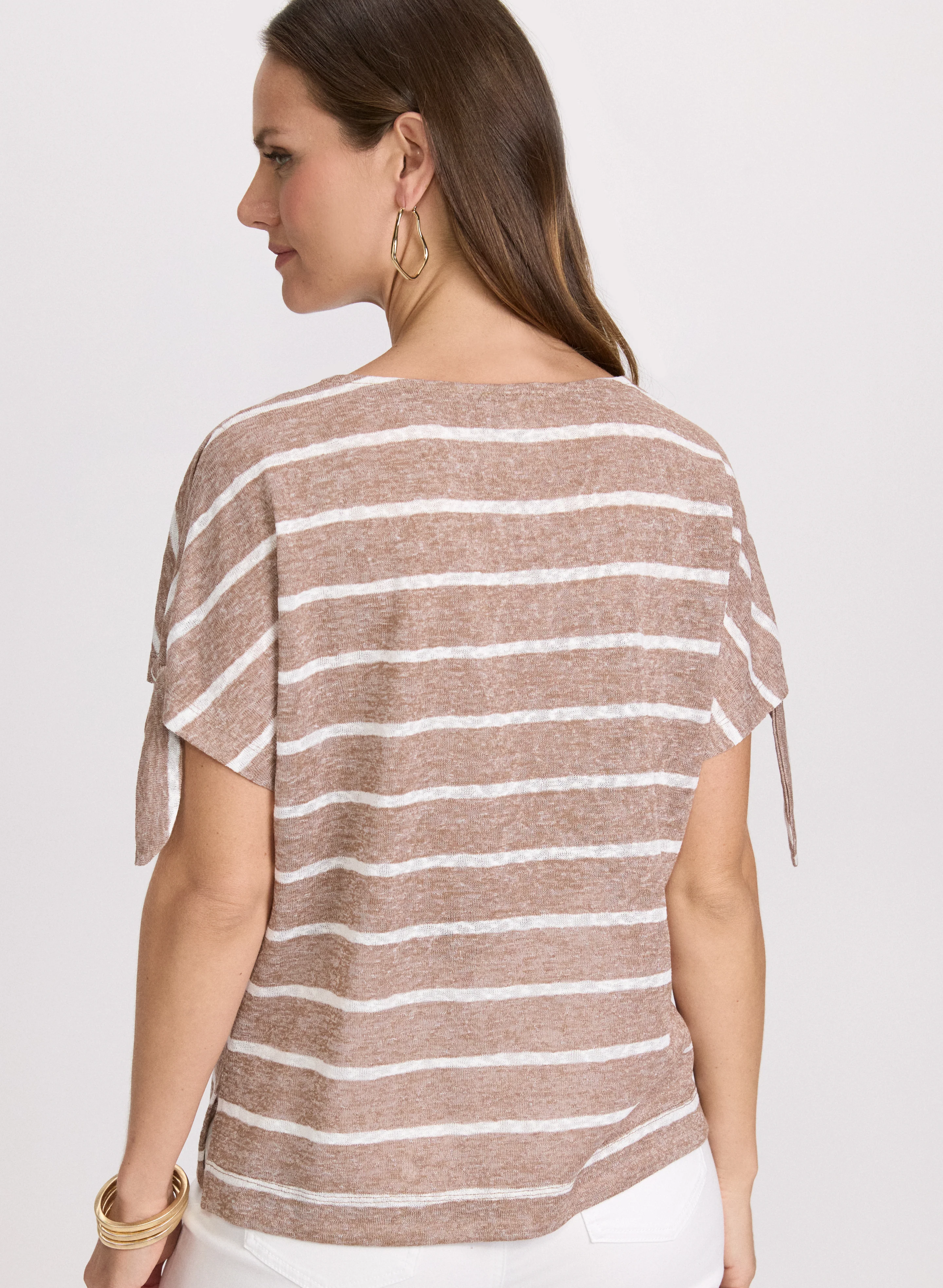 Striped Split-Sleeve Top - Image 4