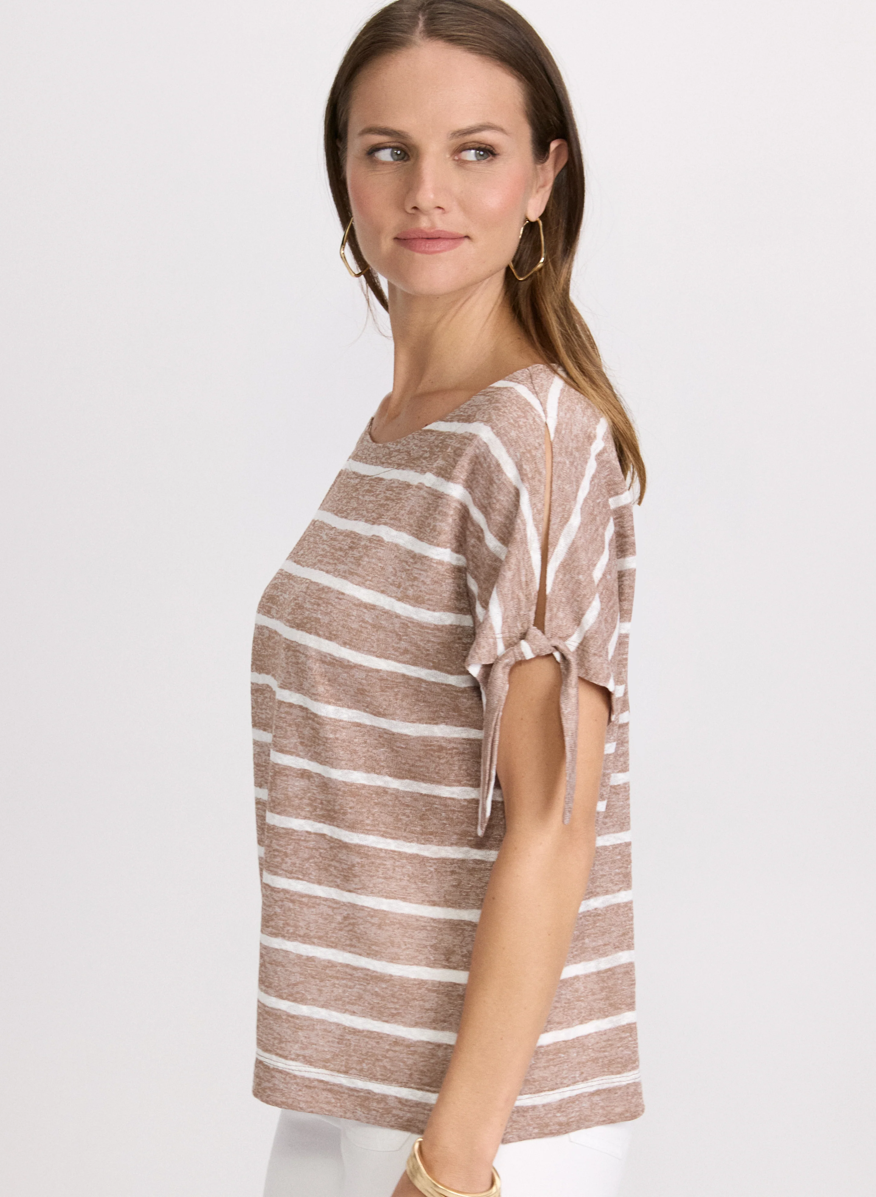 Striped Split-Sleeve Top - Image 5