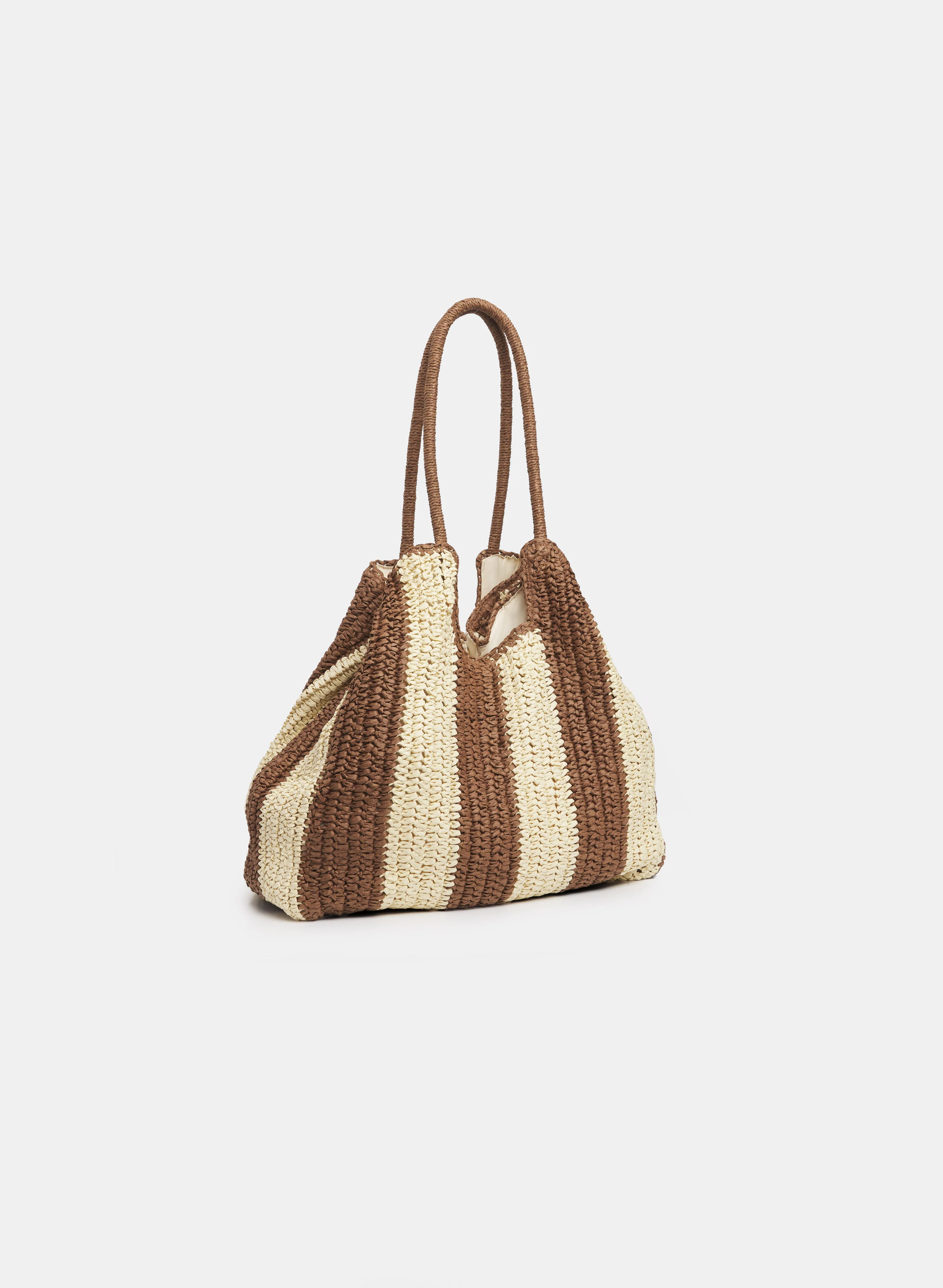Striped Straw Tote - Image 3