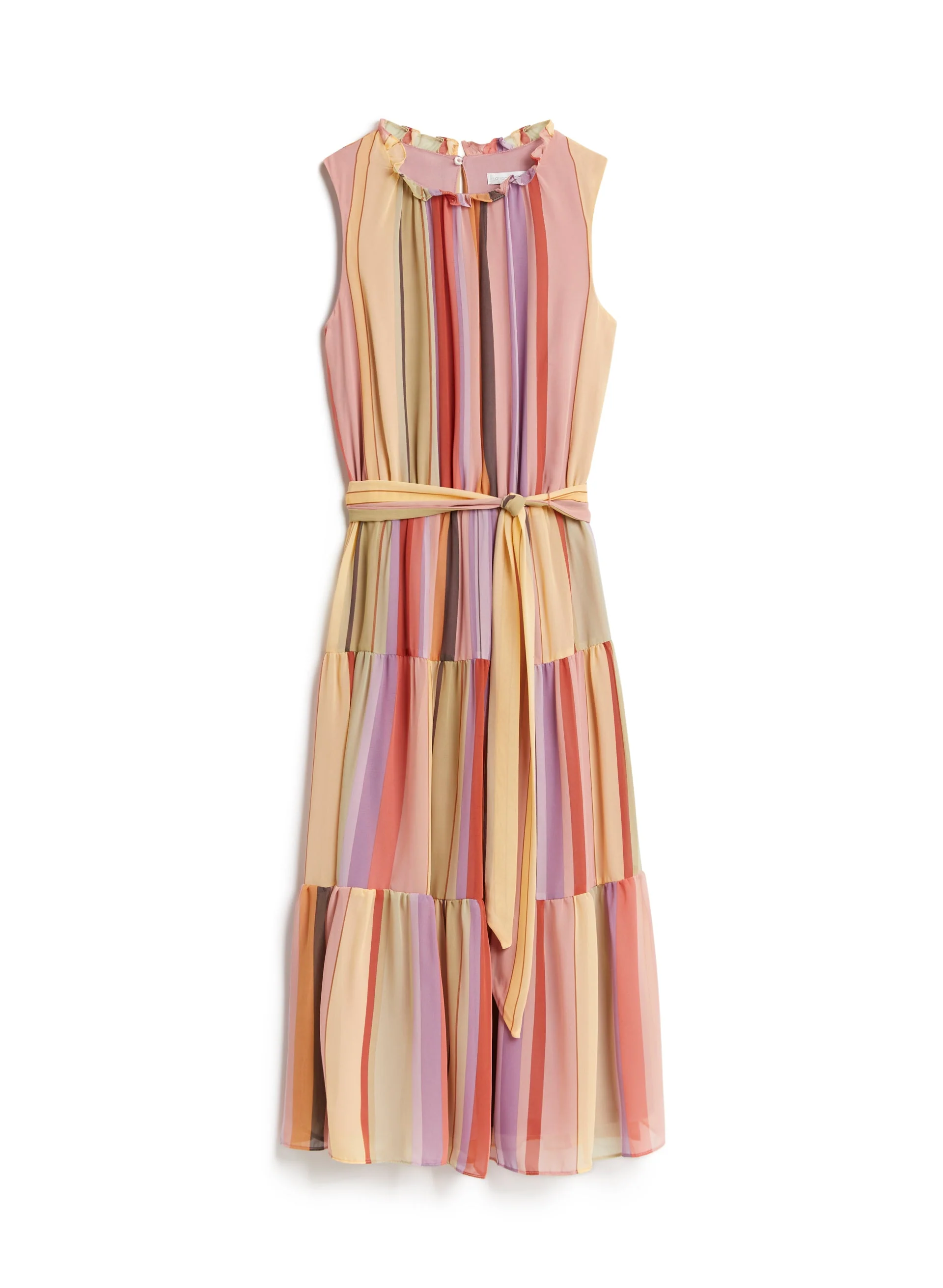 Striped Tiered Midi Dress - Image 6