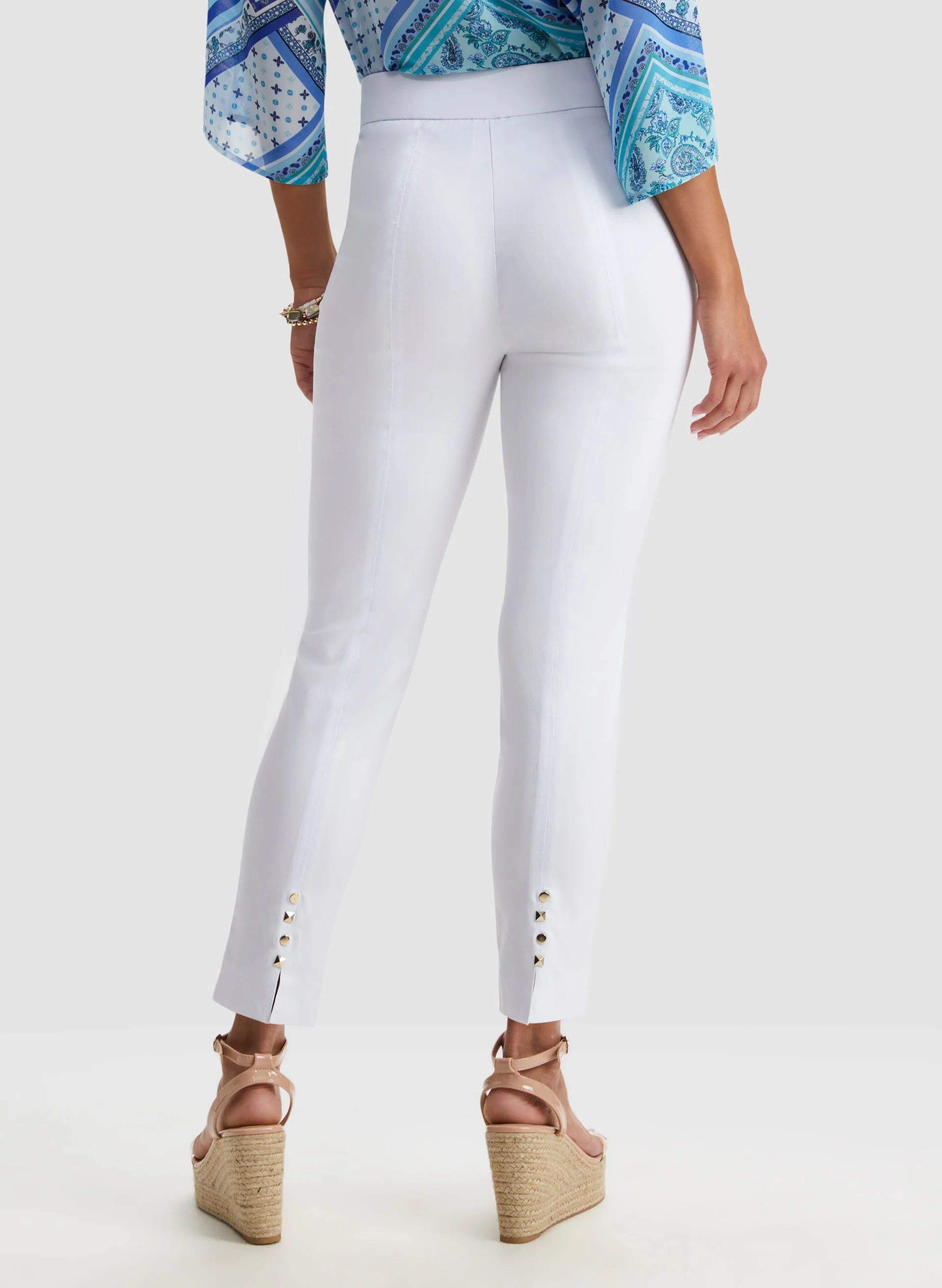 Stud Detail Slim Leg Pants - Image 2