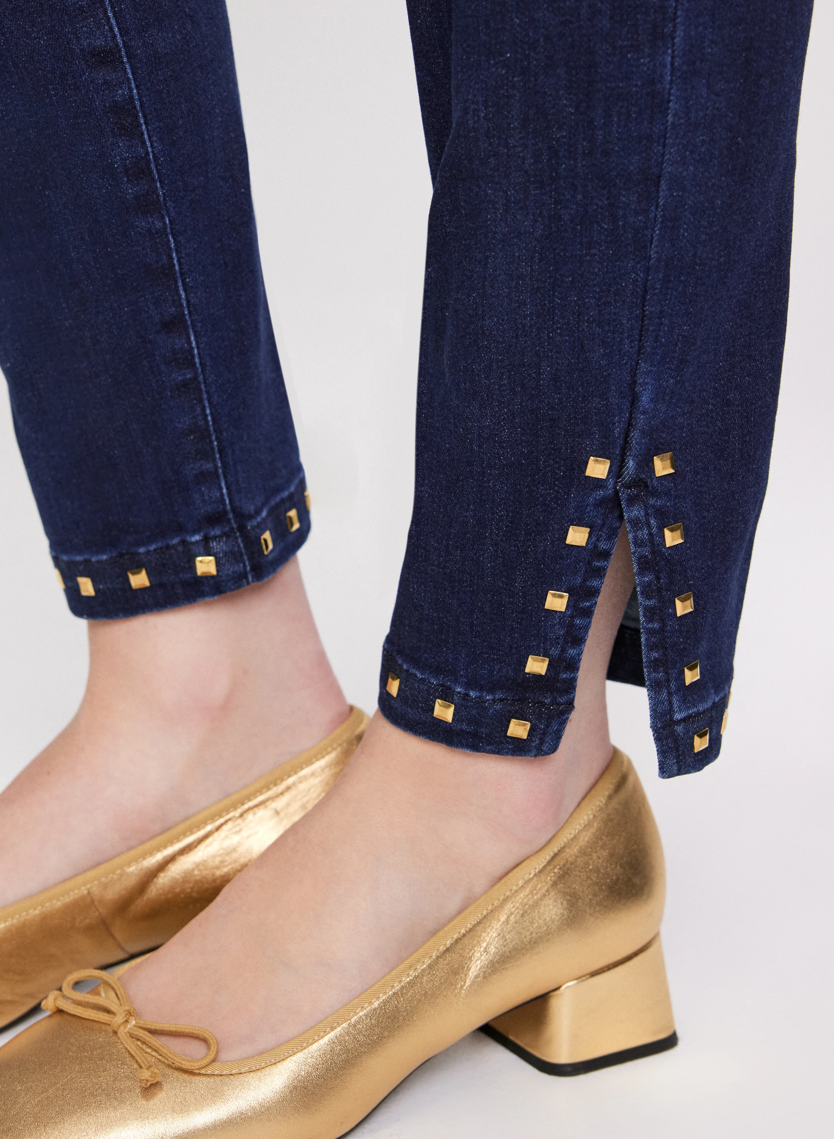 Studded Hem Slim-Leg Jeans - Image 2