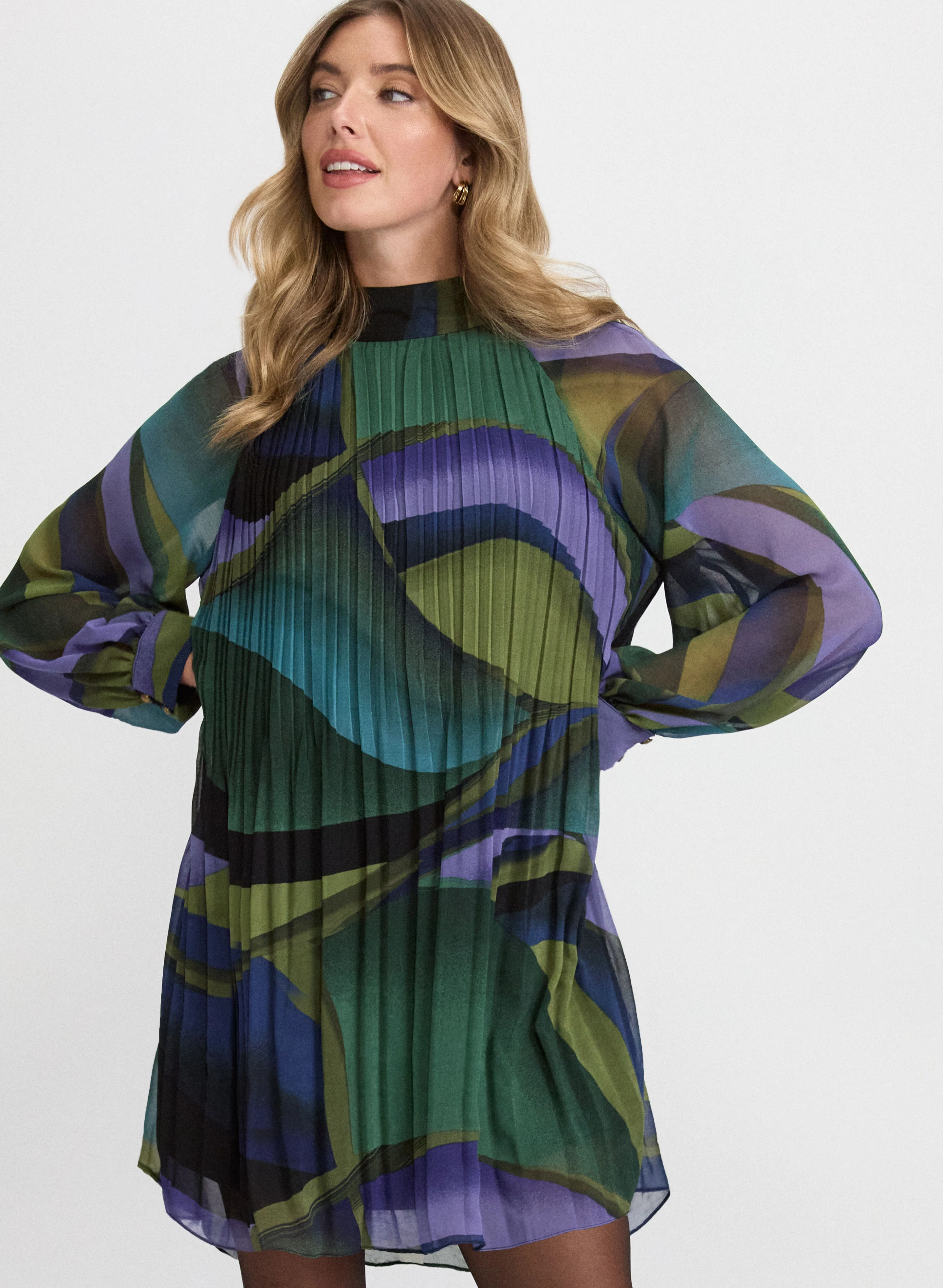 Swirl Chiffon Dress - Image 4