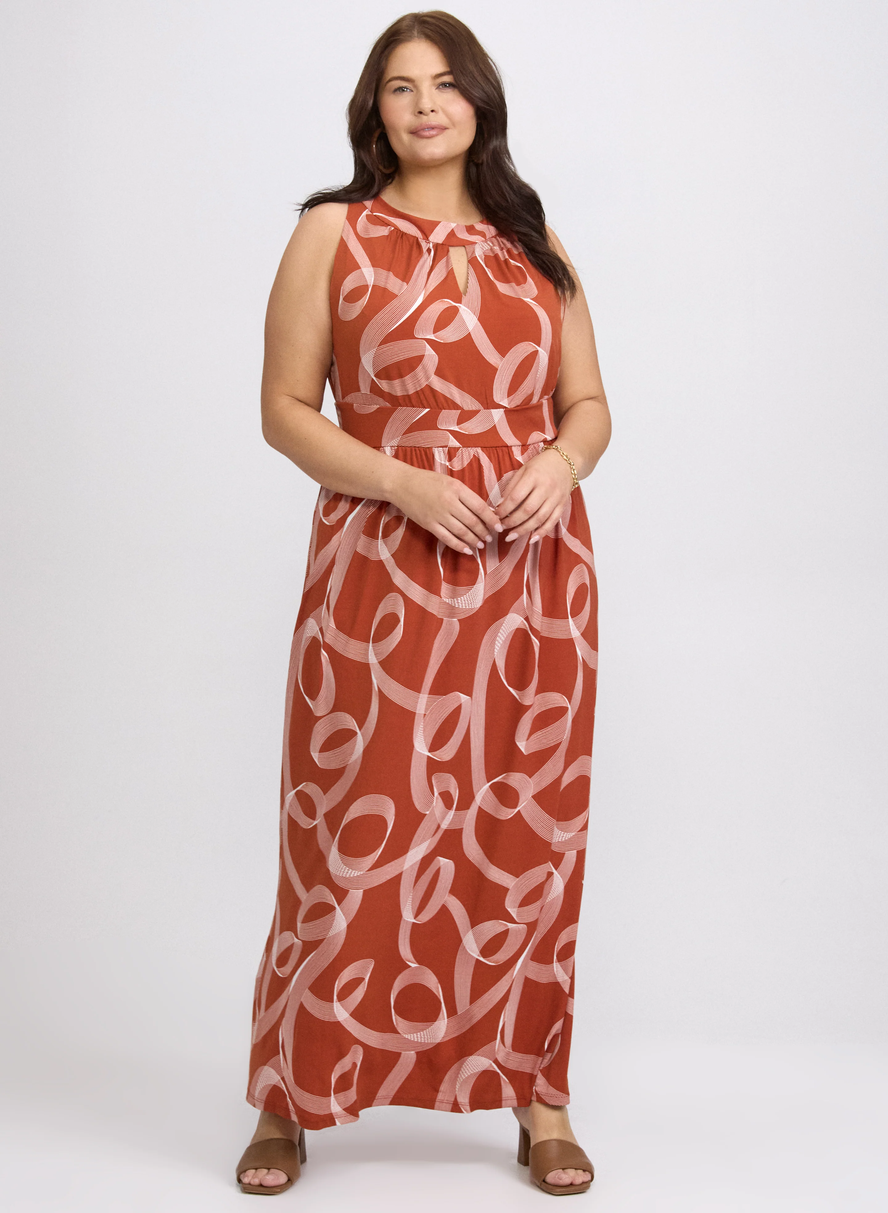 Swirl Printed Maxi Dress