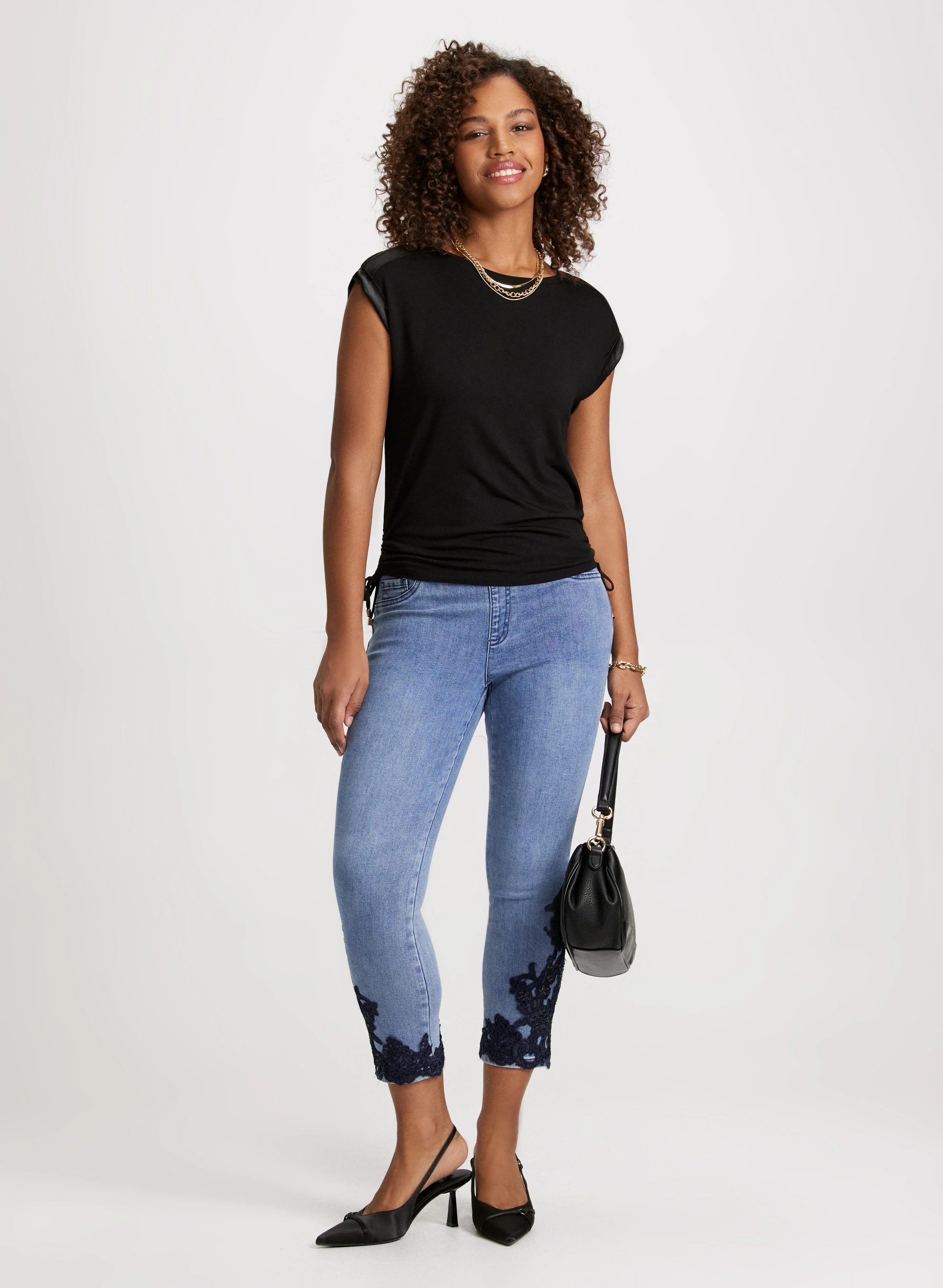 T-Shirt With Satin & Drawstring - Image 3