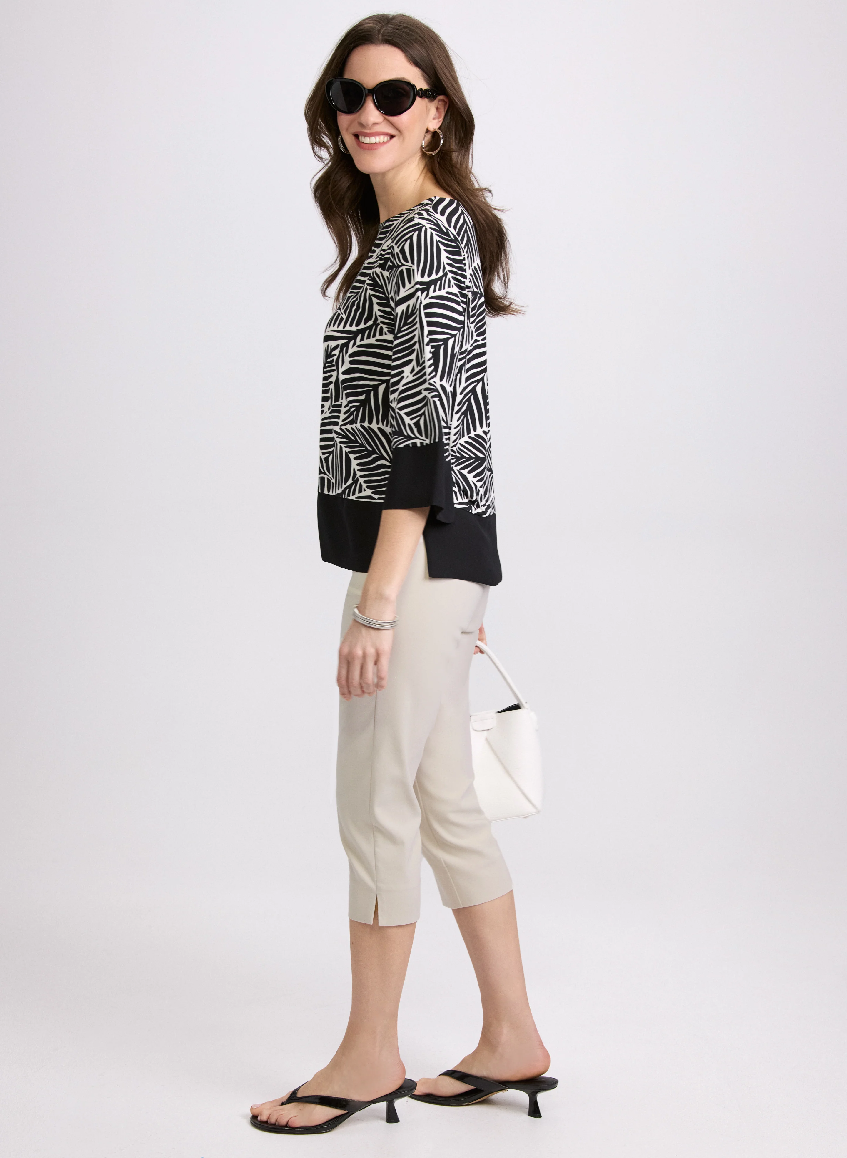 Tab Detail Slim-Leg Capris - Image 5