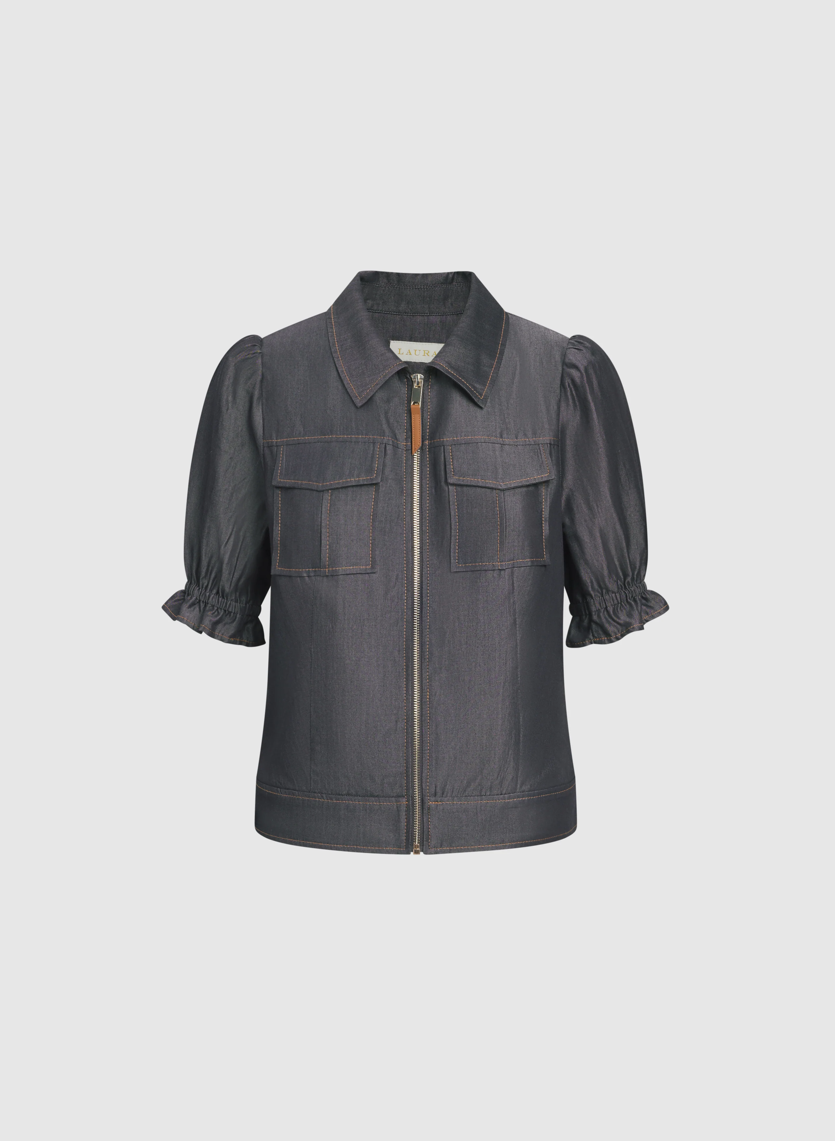 Short Sleeve Lyocell-Denim Jacket - Image 7