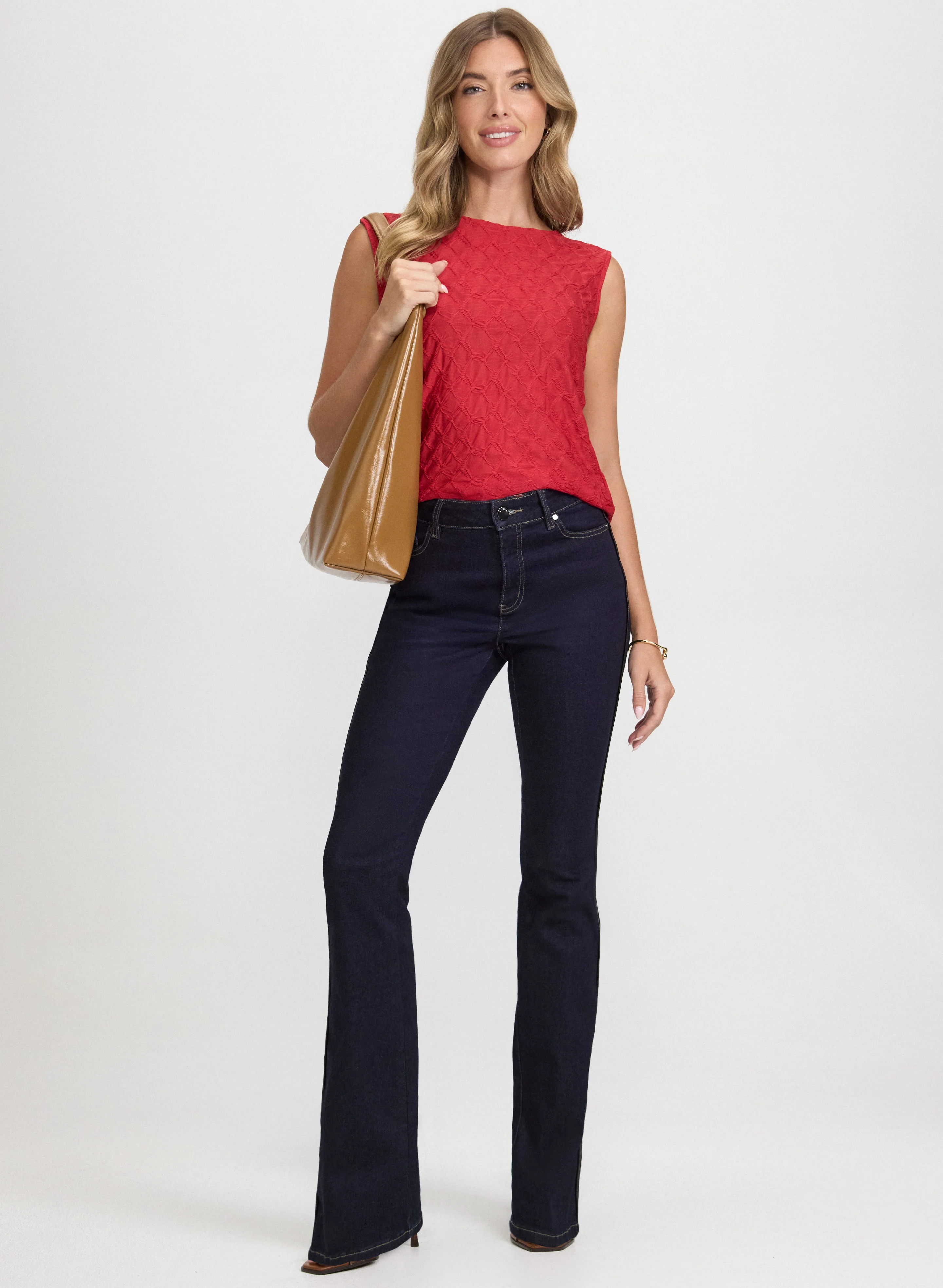 Textured Grid Motif Top - Image 3