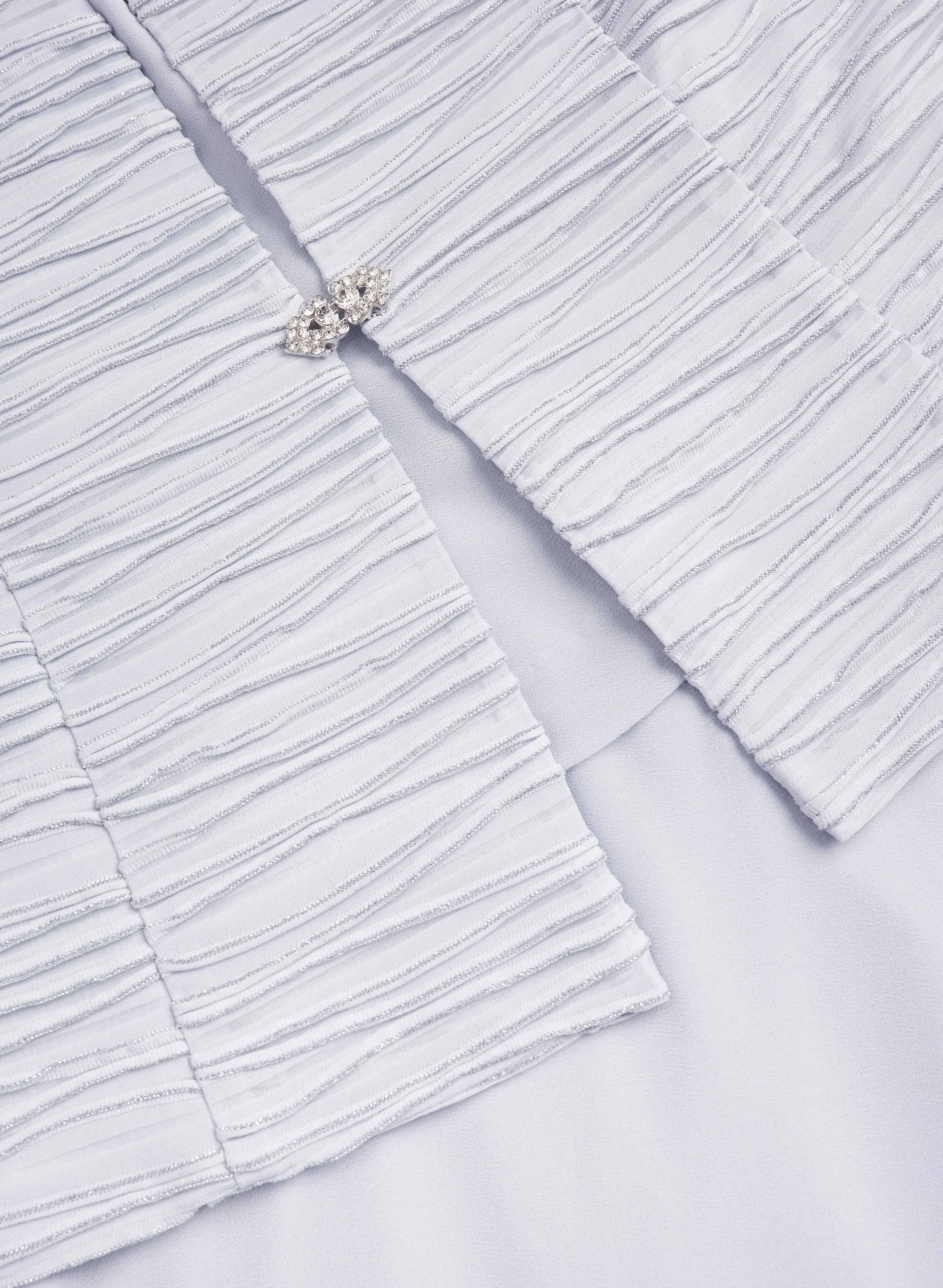 Textured Jacket & Chiffon Dress Set - Image 7