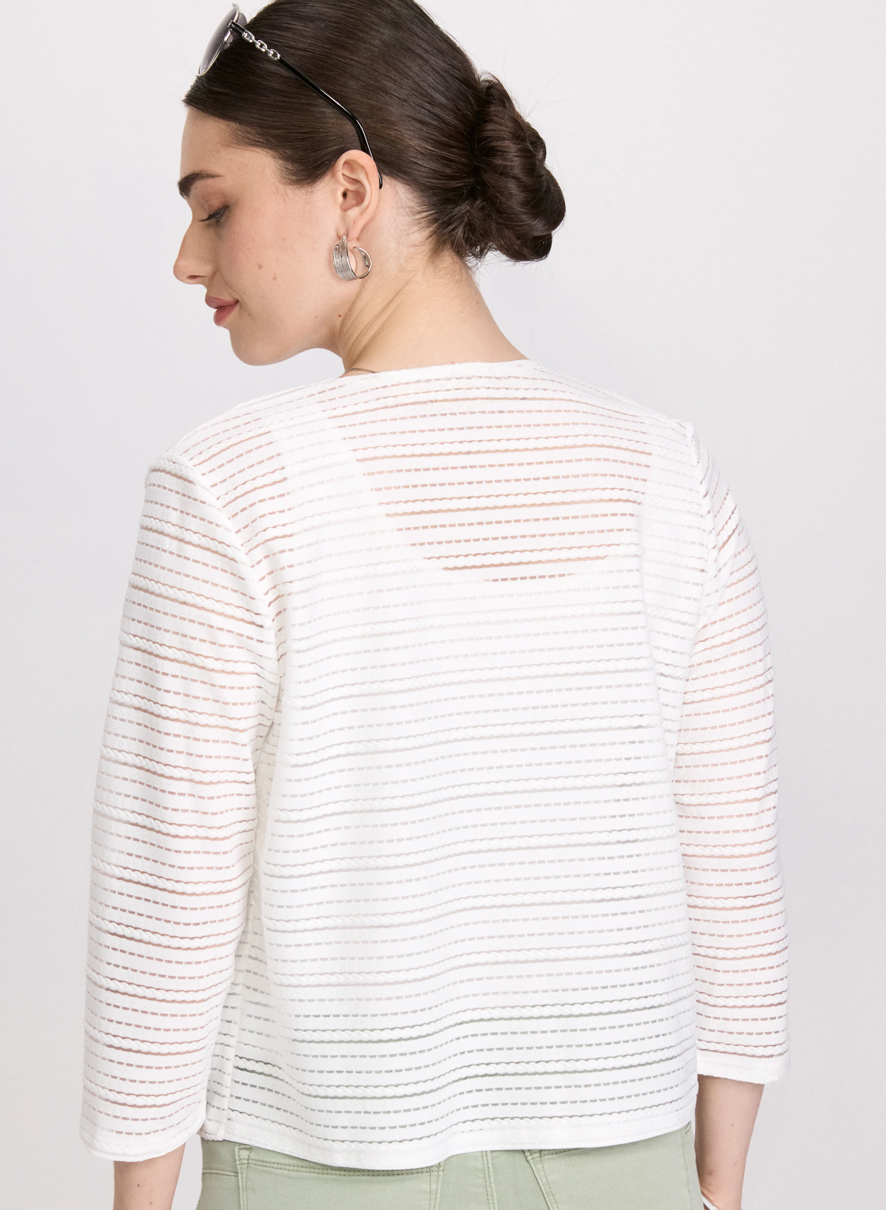 Textured Open Cardigan - Image 4