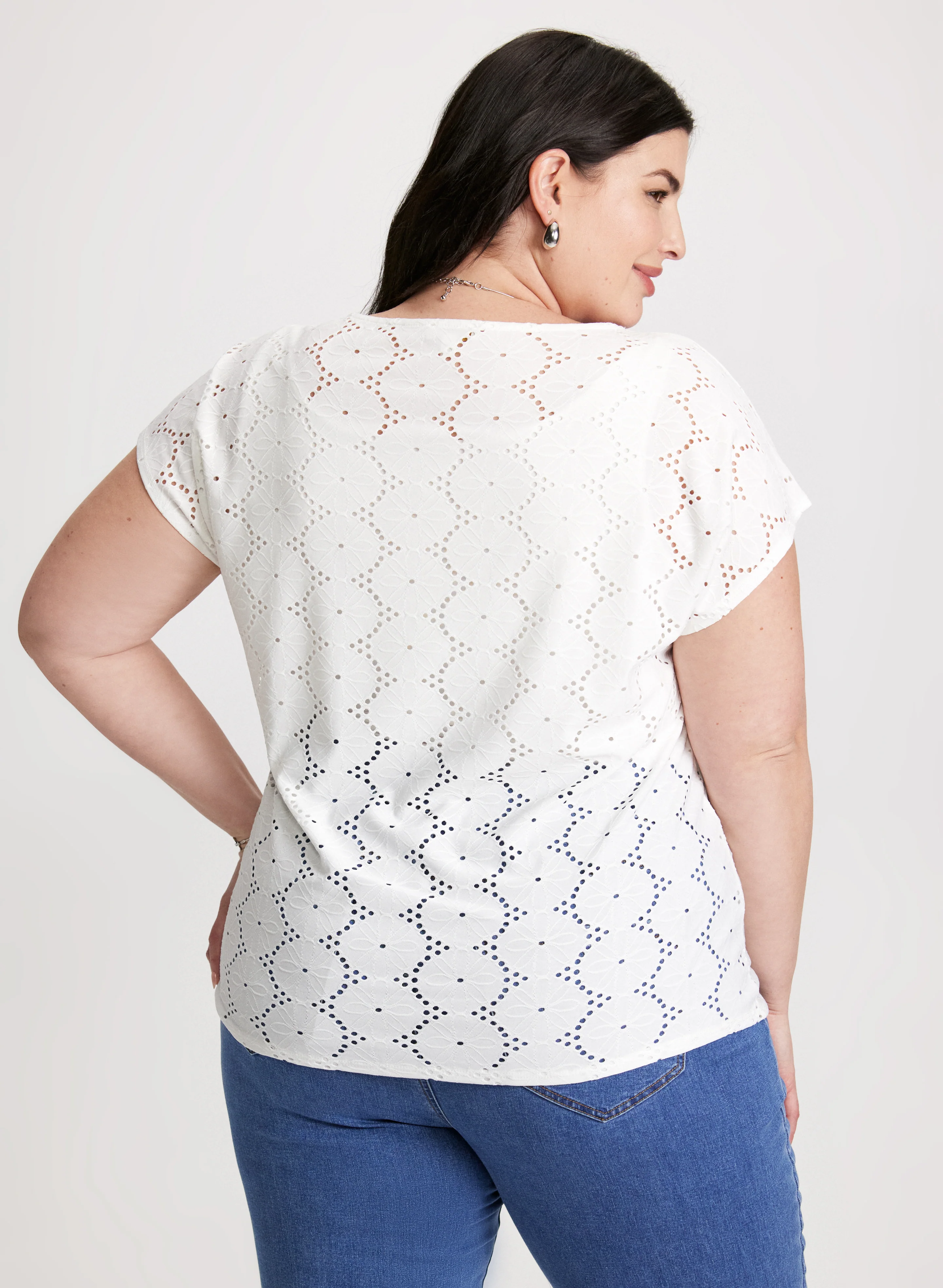 Tie-Front Eyelet Top - Image 4