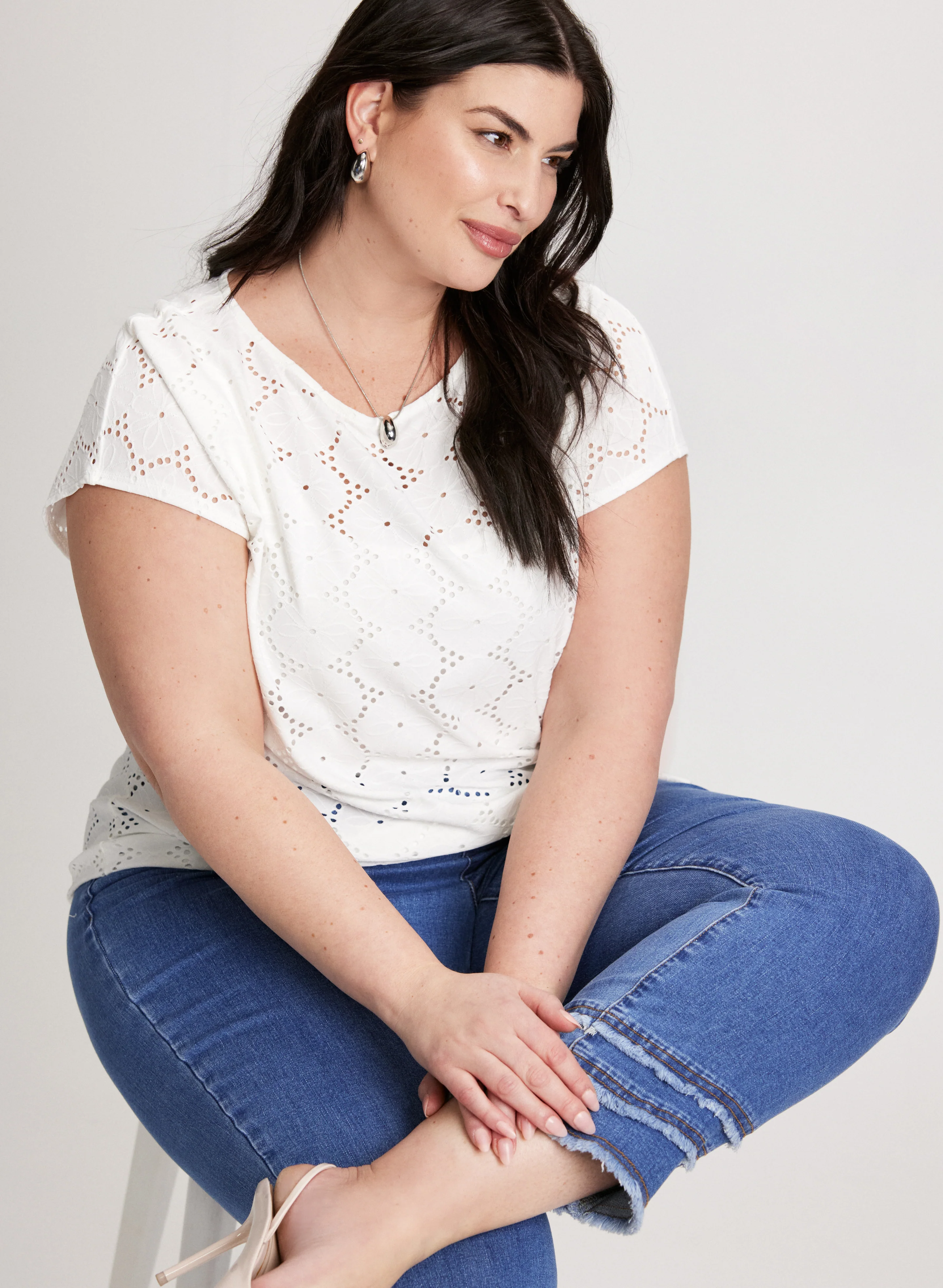 Tie-Front Eyelet Top - Image 5