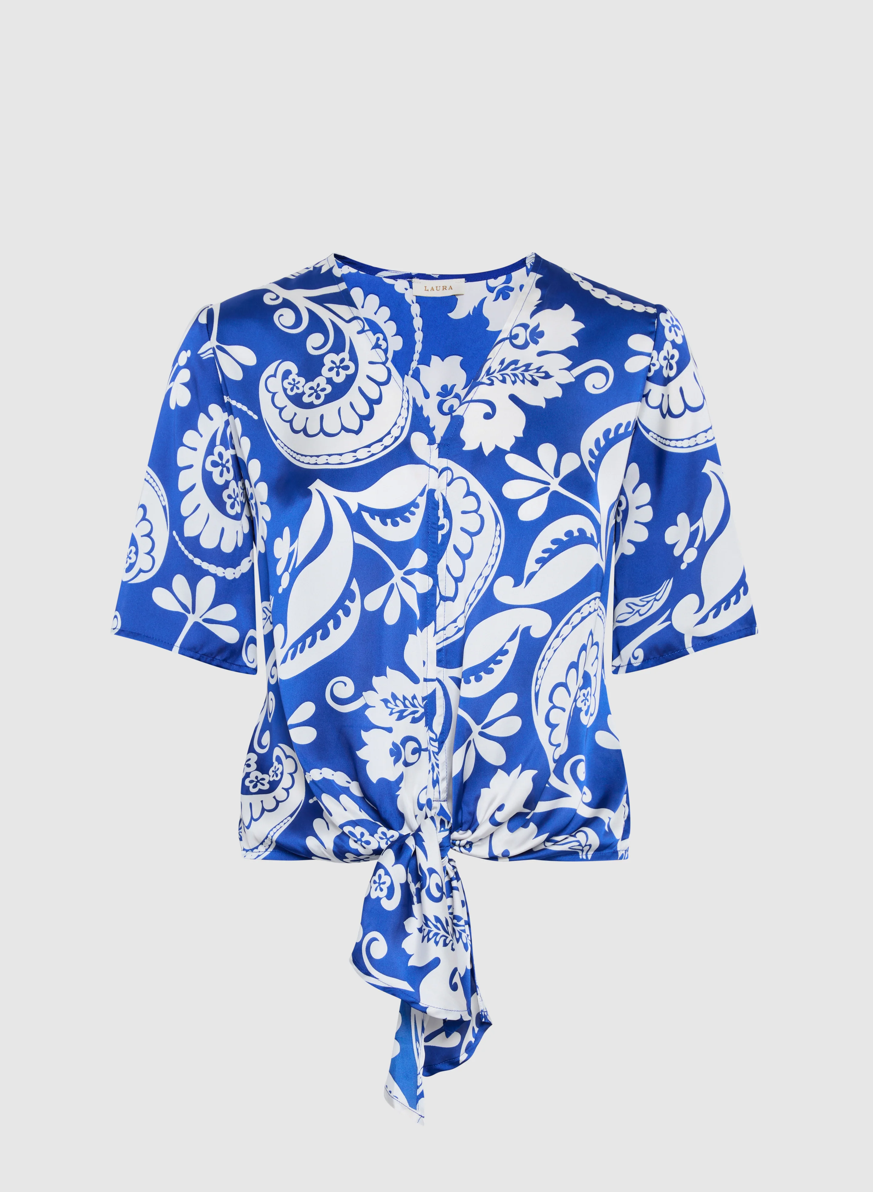 Tie-Front Paisley Print Blouse - Image 6