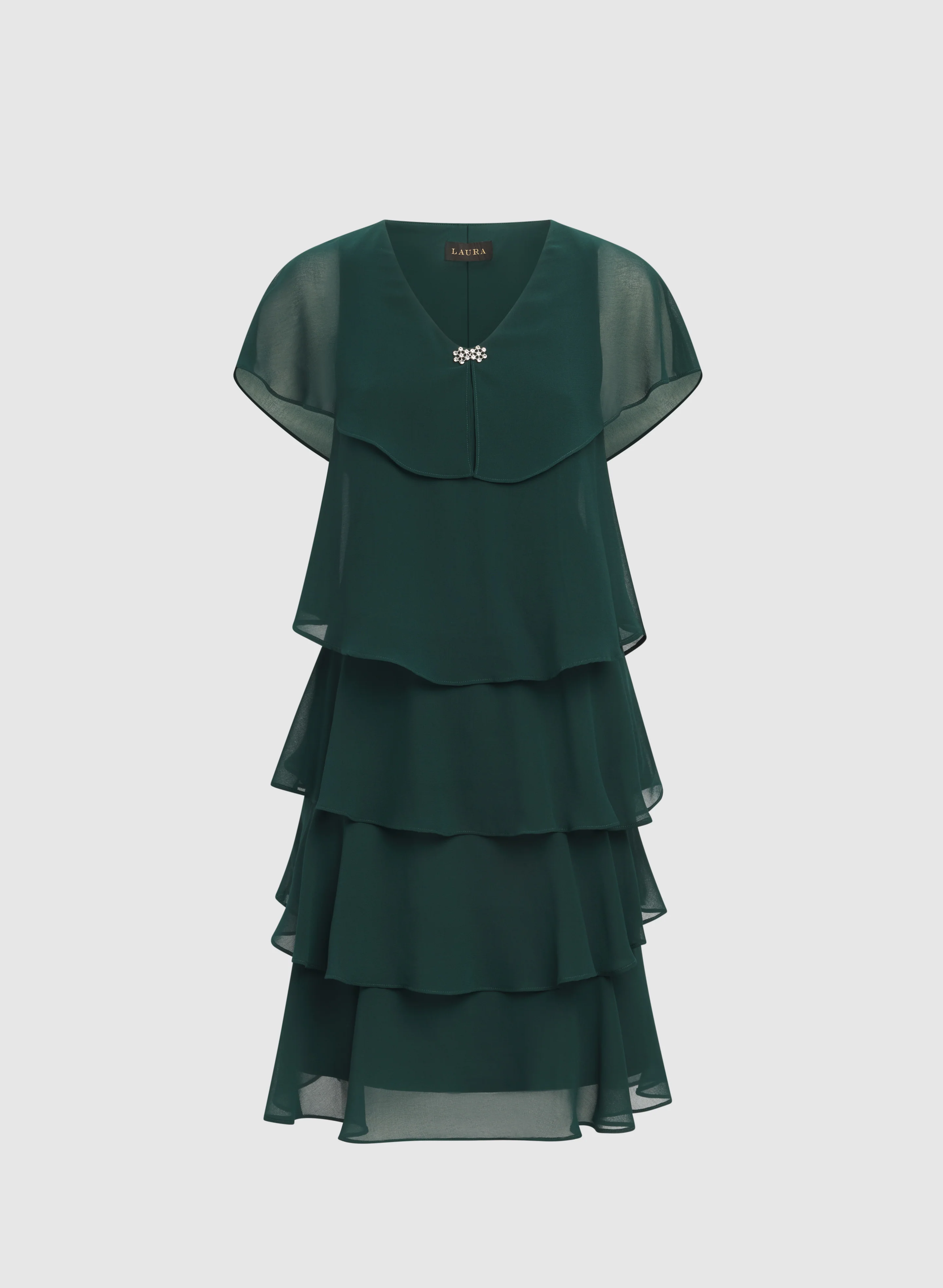 Tiered Brooch Embellished Dress - Image 6