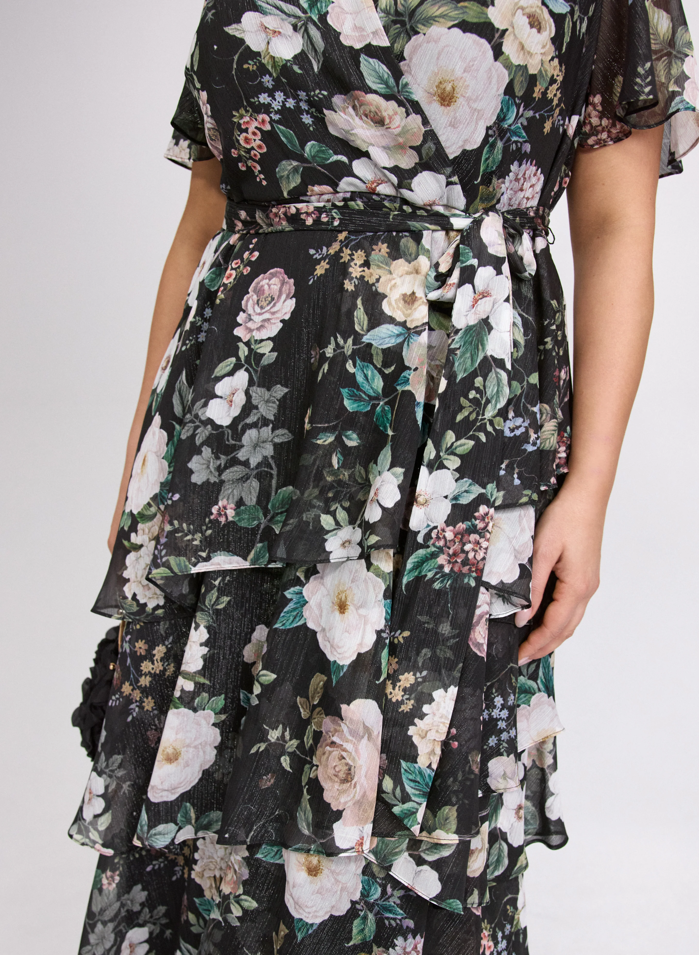 Tiered Floral Chiffon Dress - Image 5