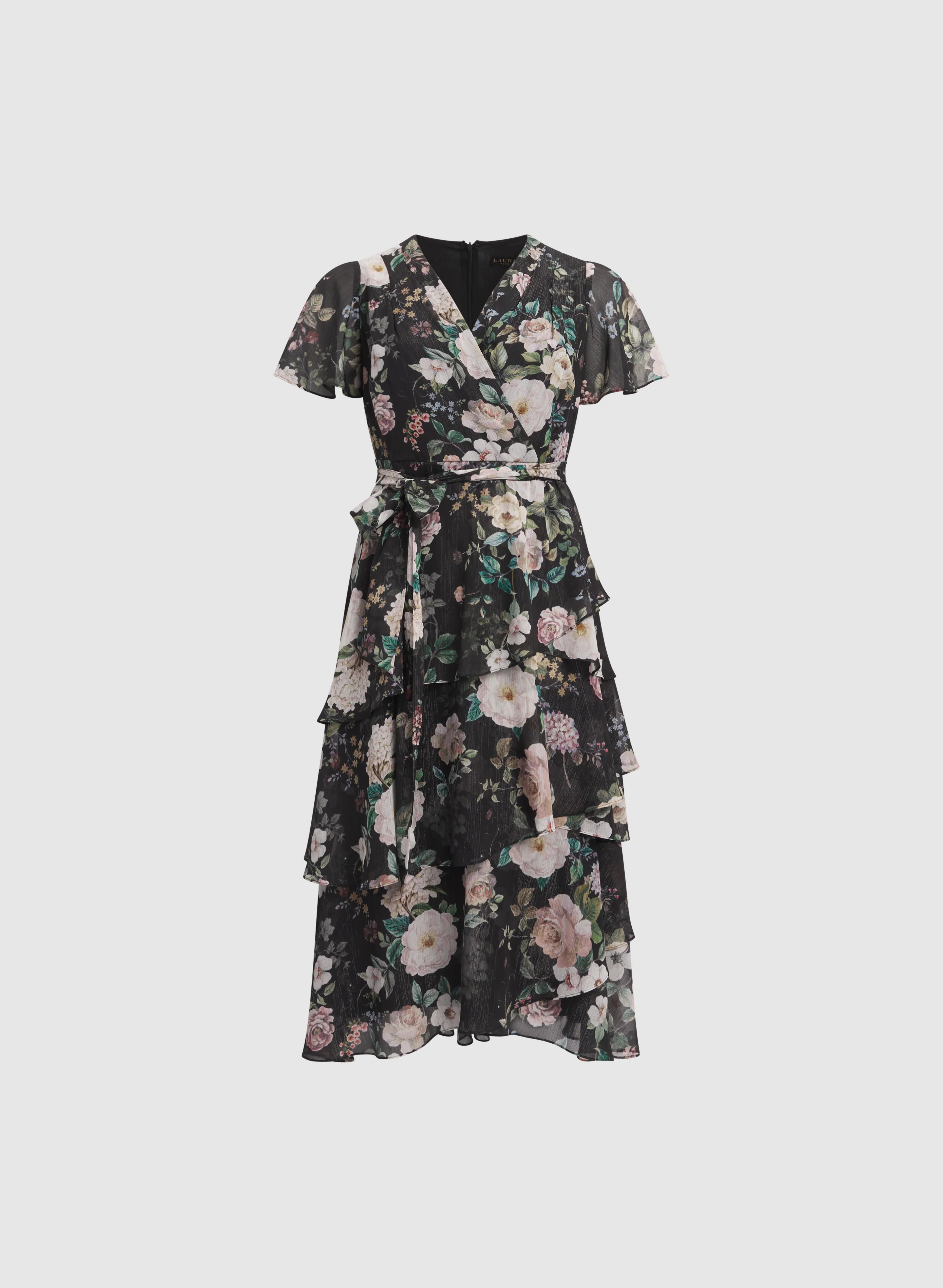 Tiered Floral Chiffon Dress - Image 6