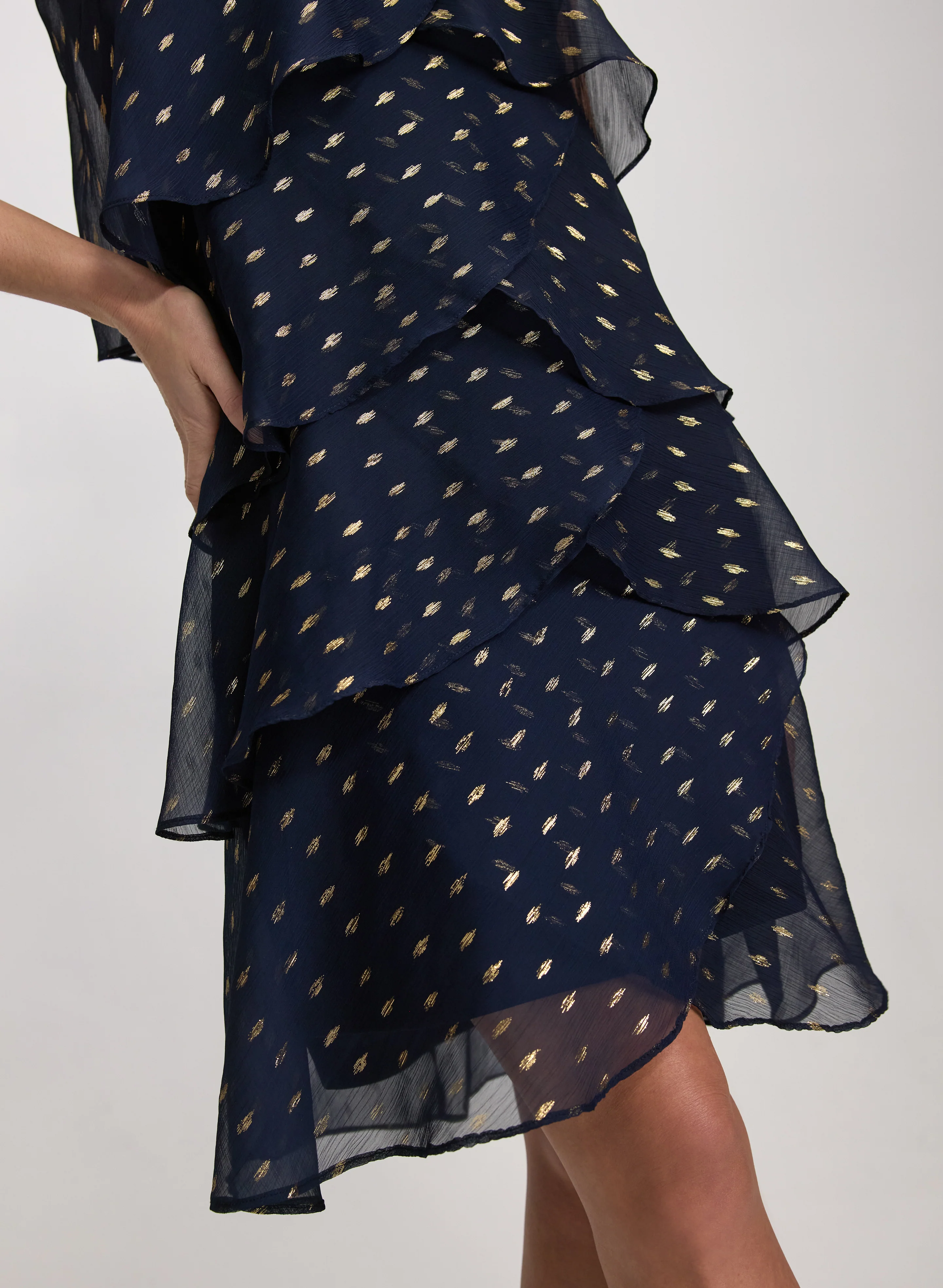Tiered Foil Print Dress - Image 3
