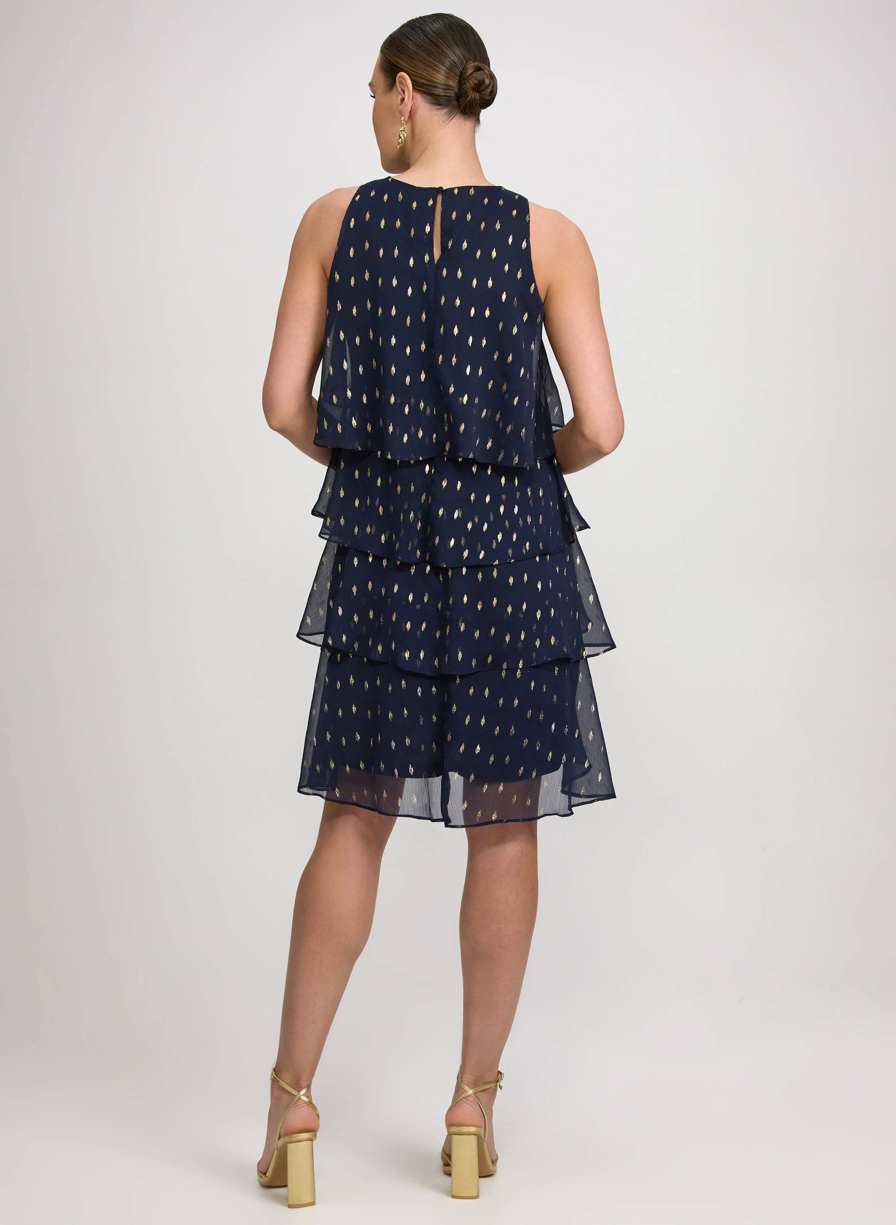 Tiered Foil Print Dress - Image 5