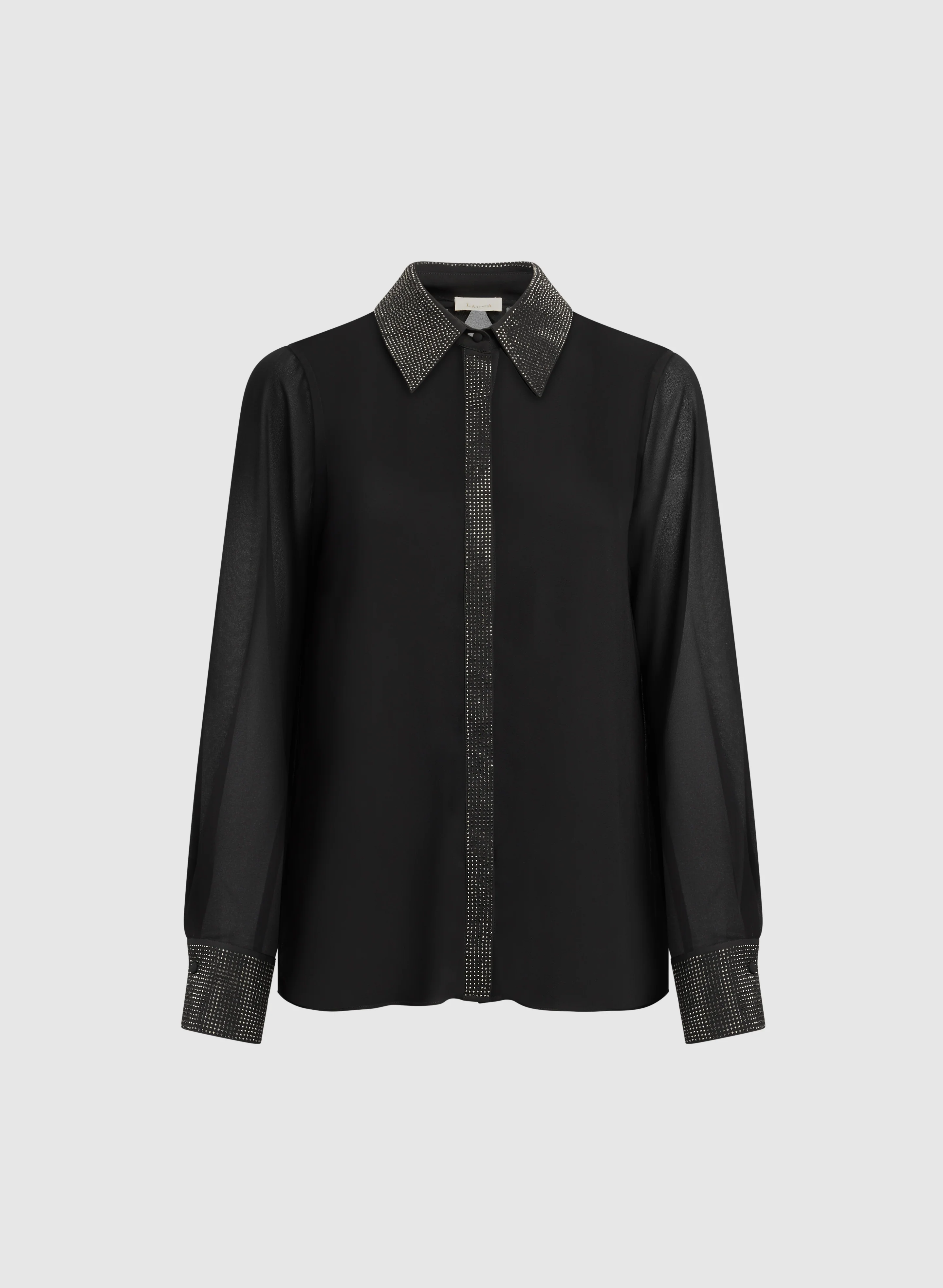 Tonal Embellished Chiffon Blouse - Image 6
