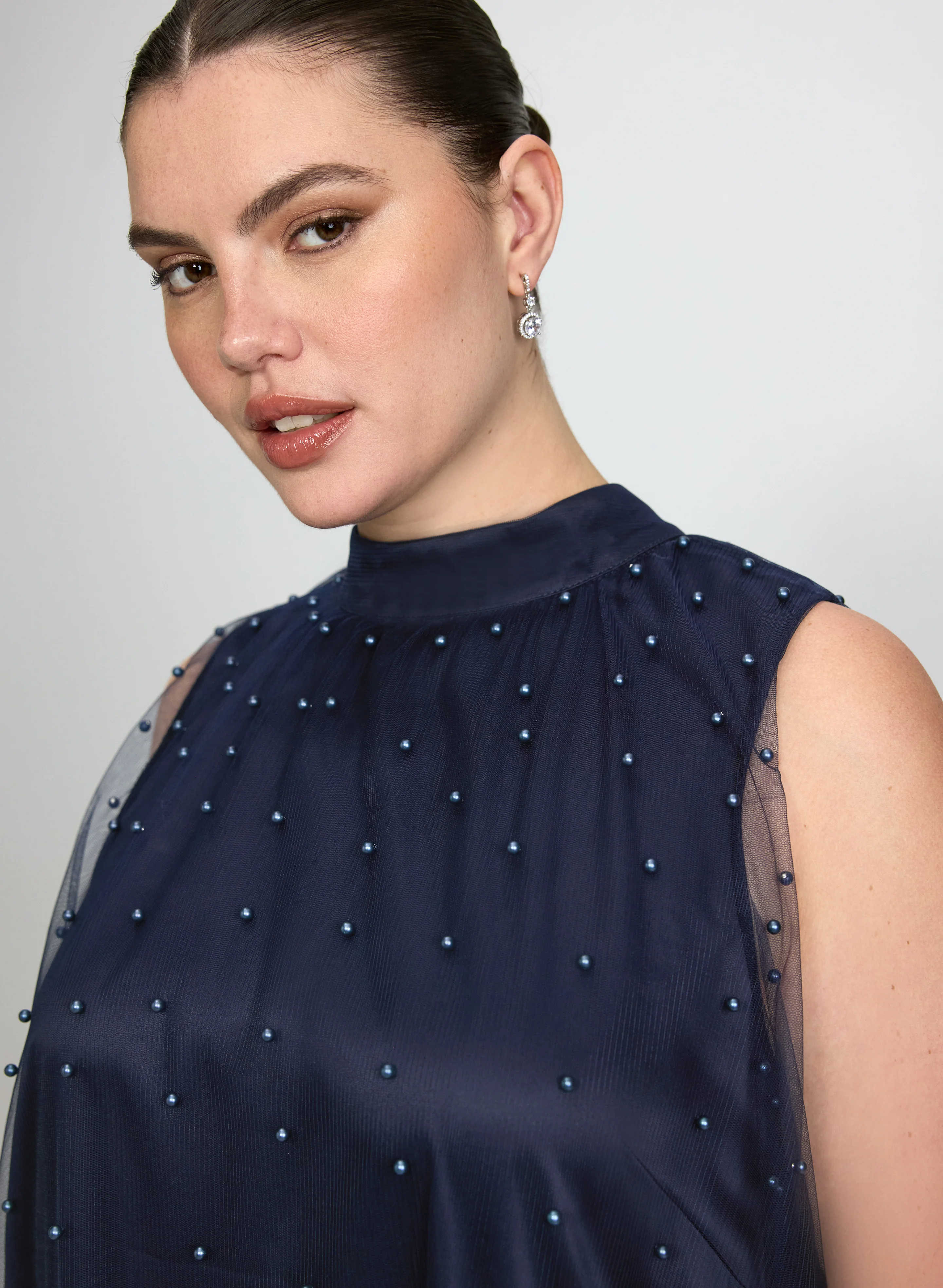 Tonal Pearl Embellished Dress - Image 4