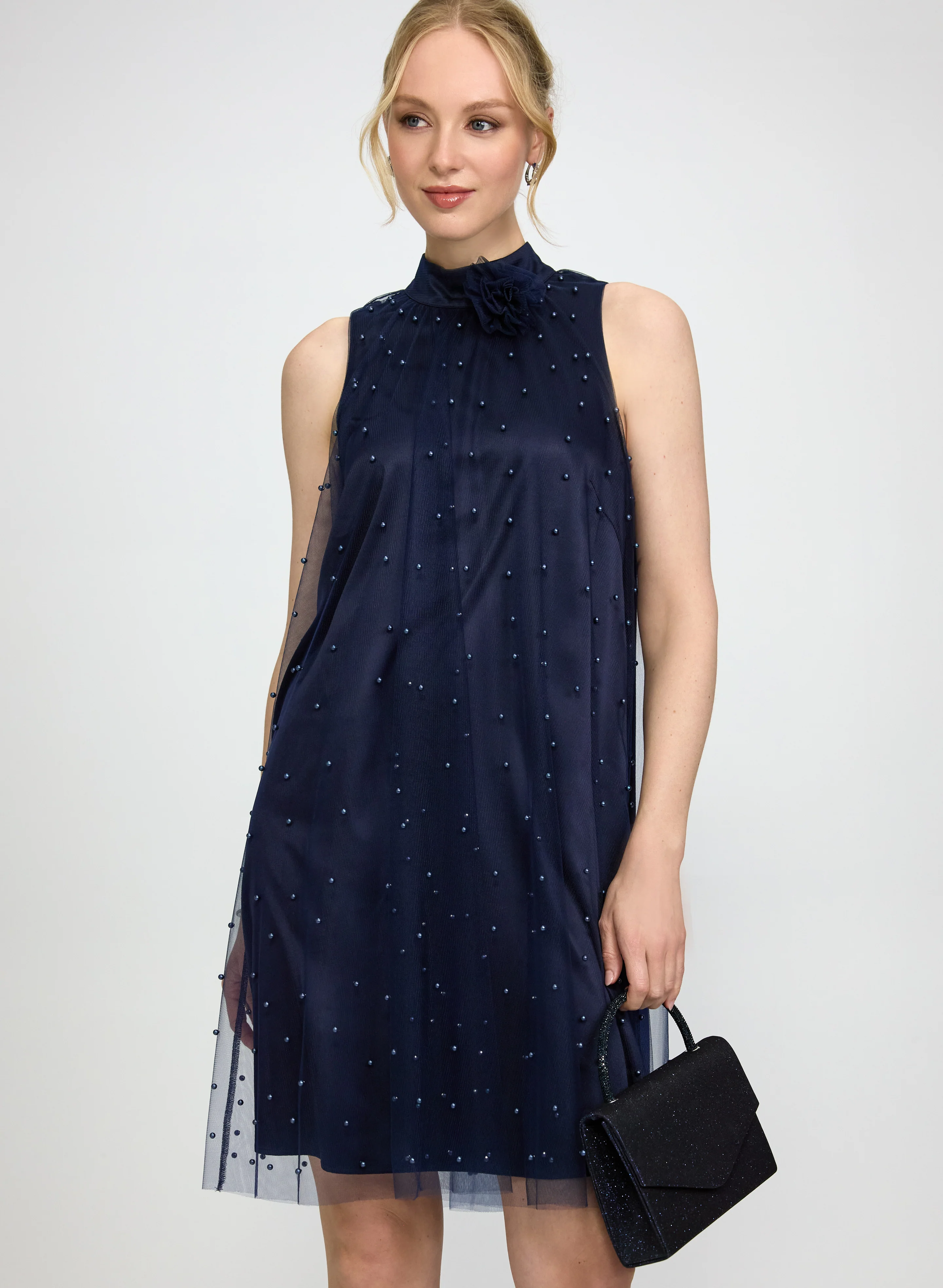 Tonal Pearl Embellished Dress - Image 4