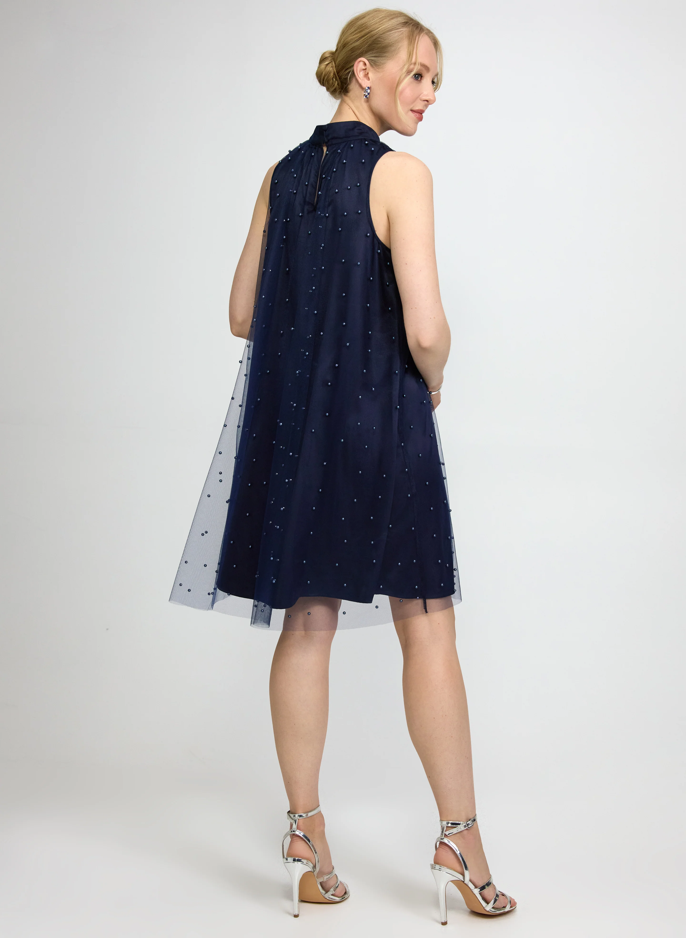 Tonal Pearl Embellished Dress - Image 5