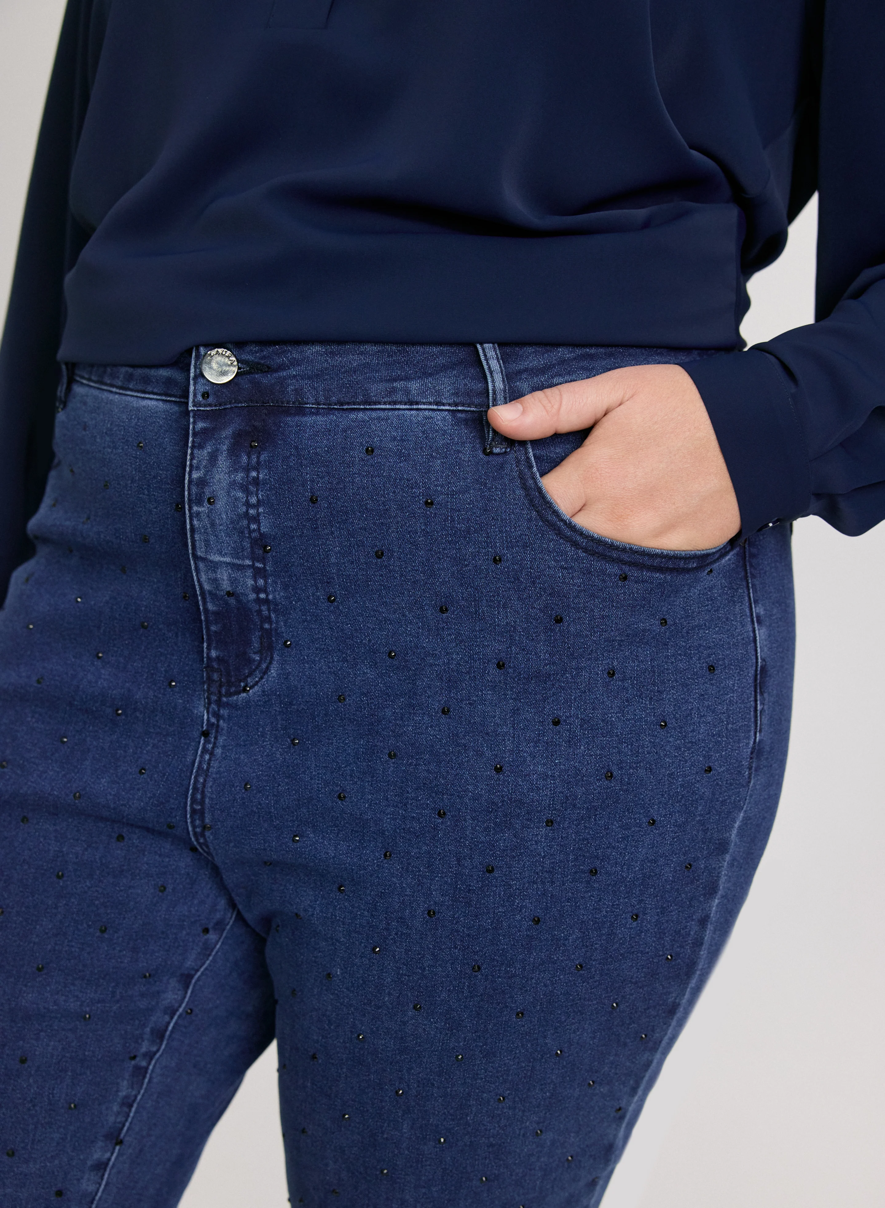 Tonal Stone Embellished Jeans - Image 4
