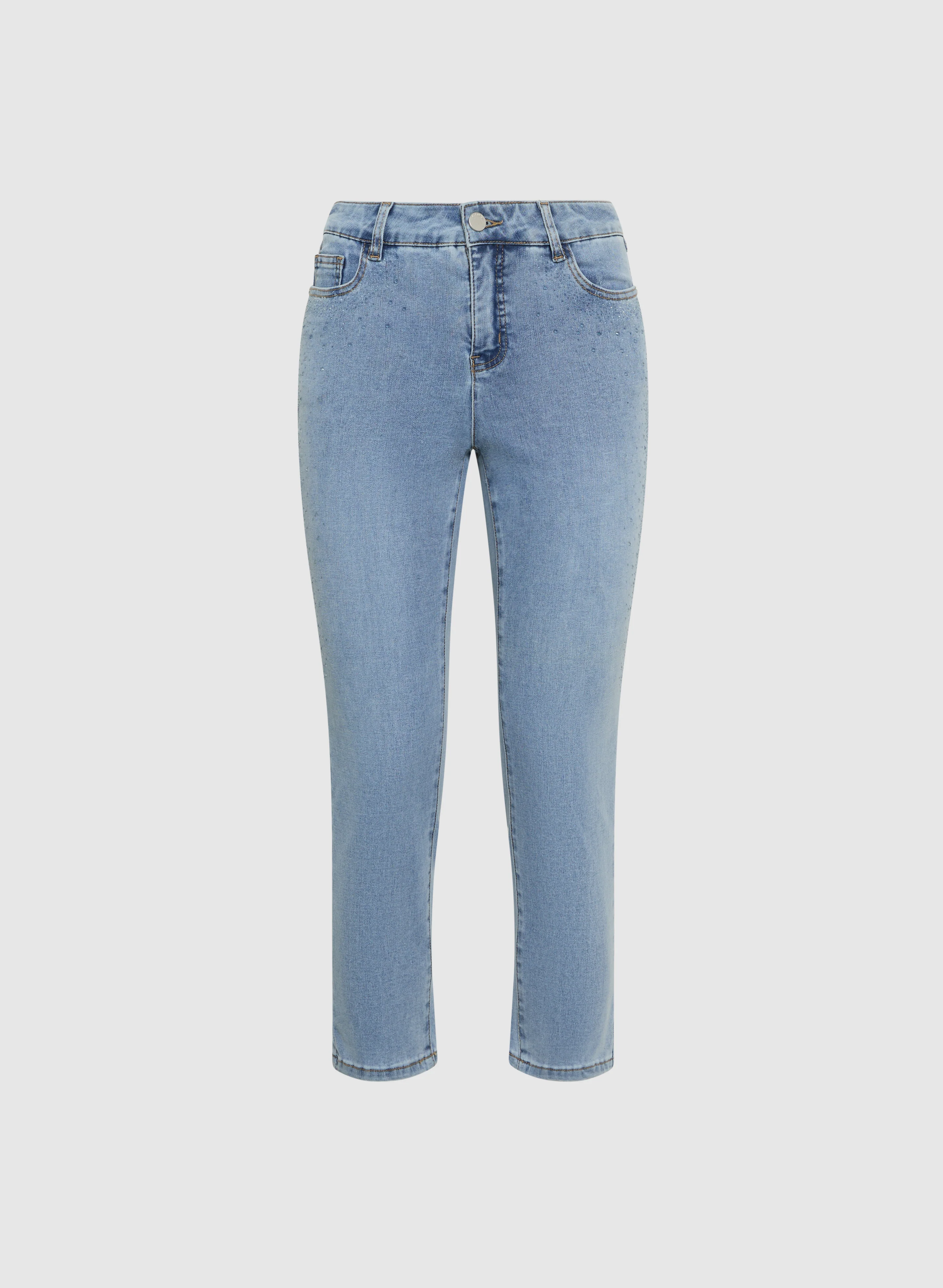 Tonal Stone Embellished Straight-Leg Jeans - Image 7