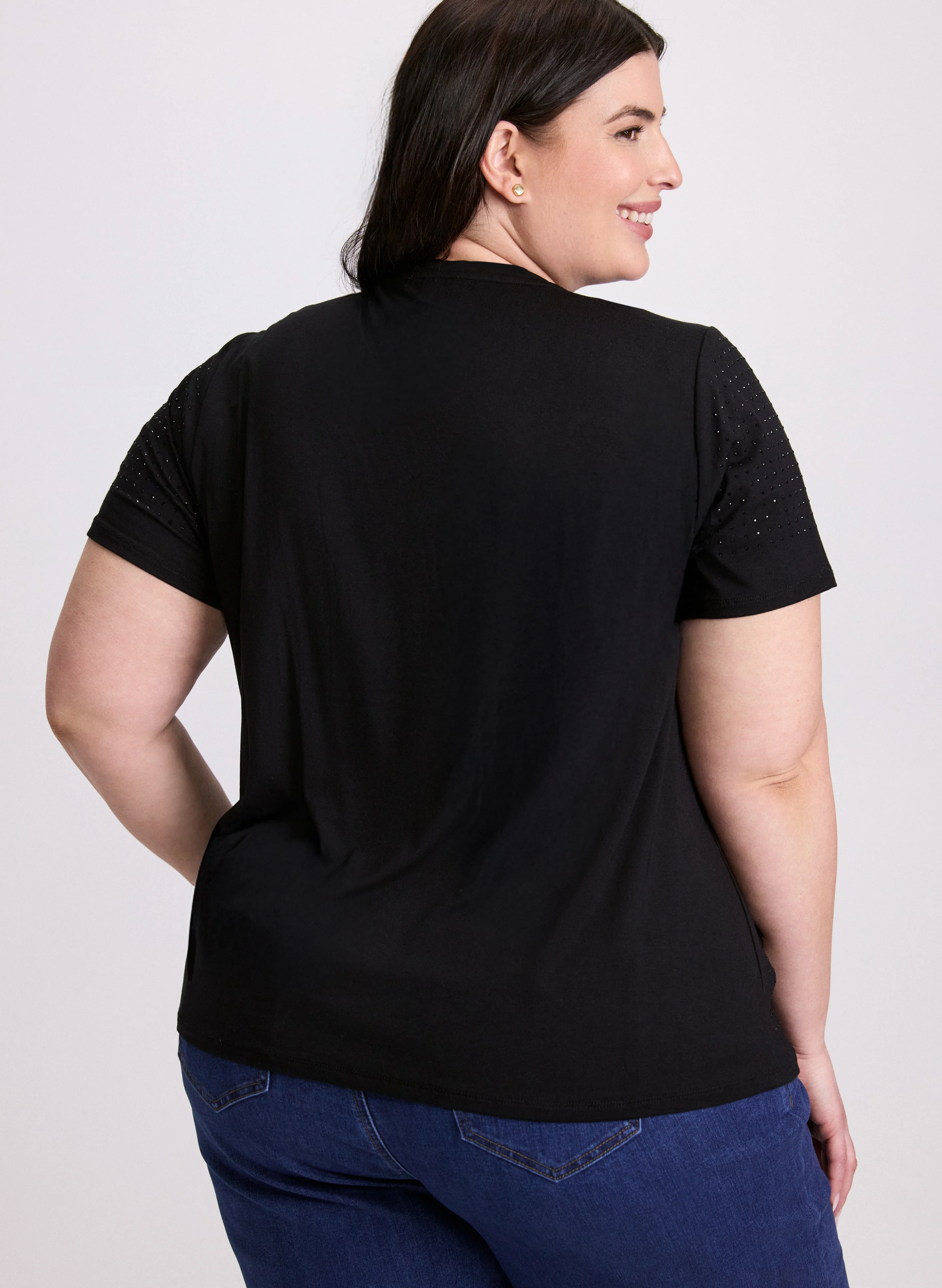 Tonal Stone Embellished T-Shirt - Image 4