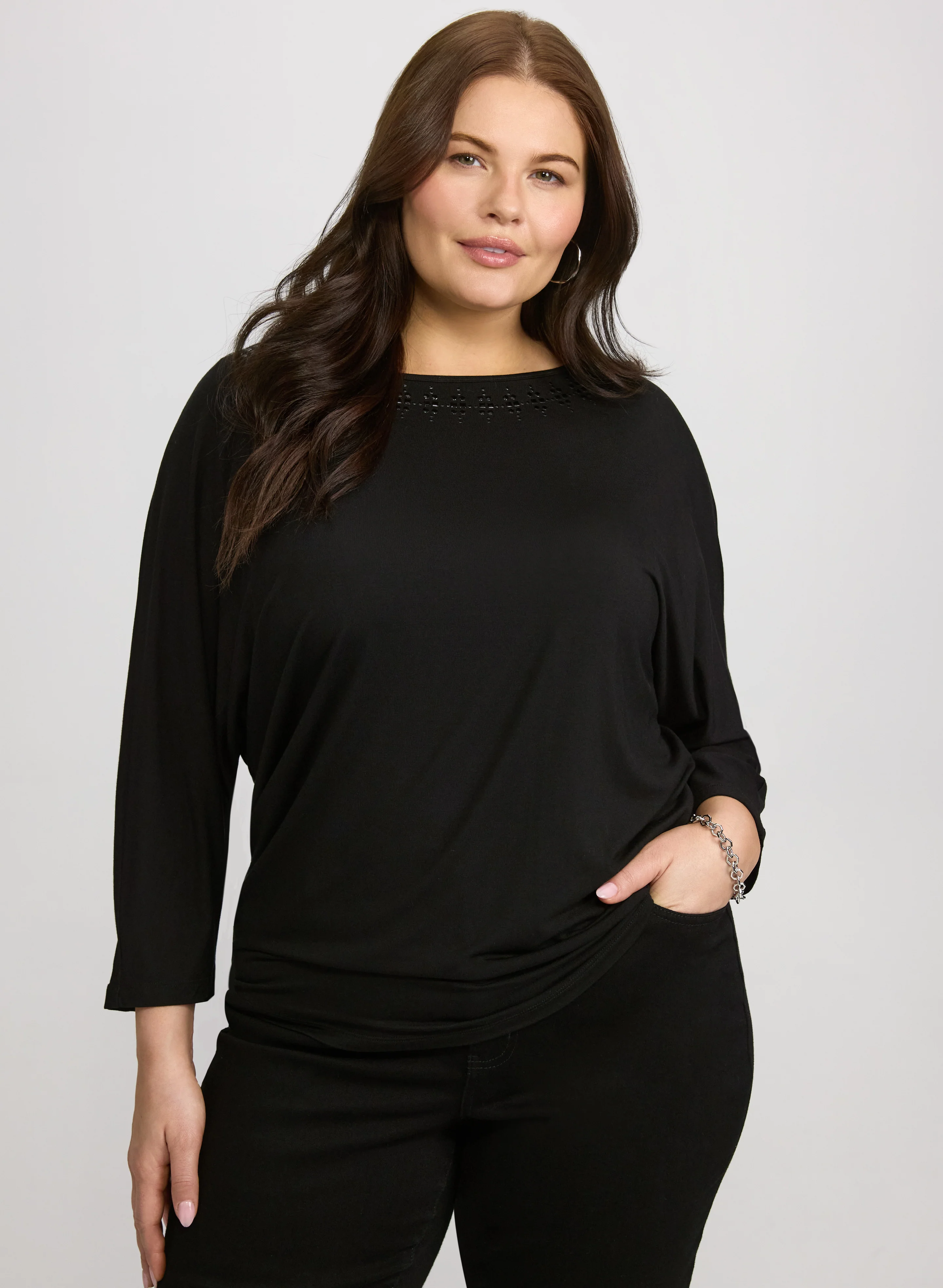Tonal Stud Trim T-Shirt