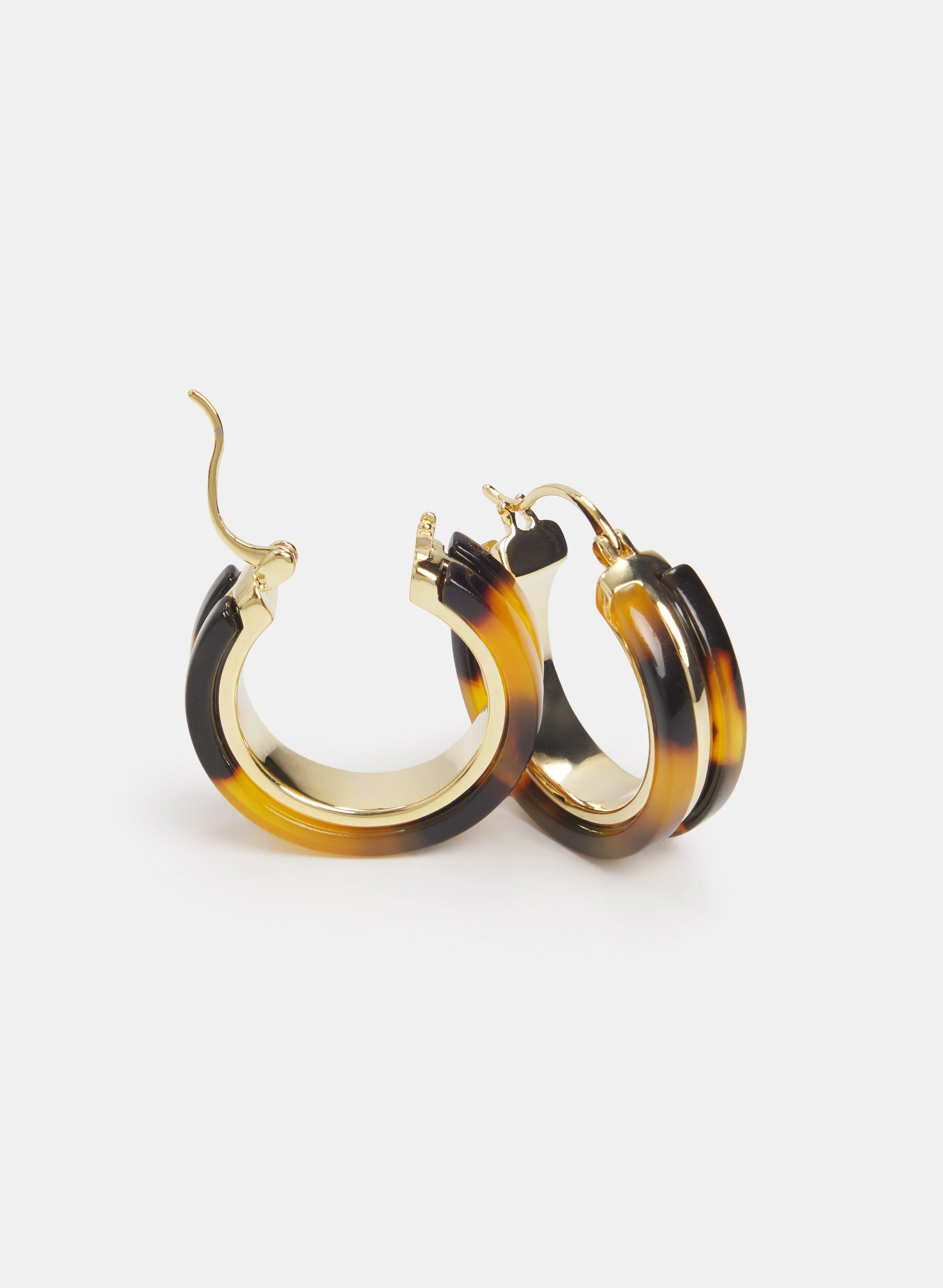 Tortoiseshell Hoop Earrings - Image 2