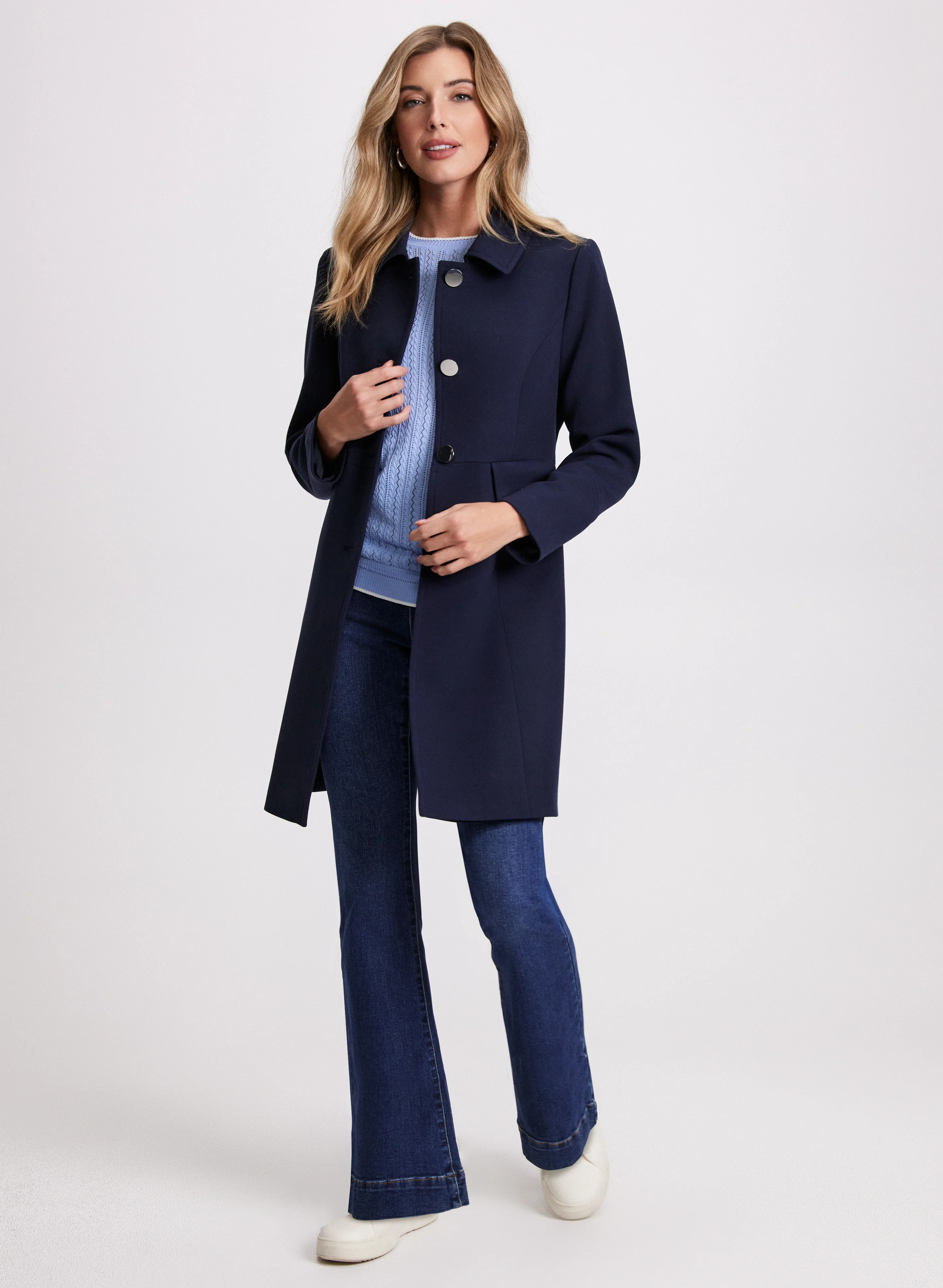Tricotine Shirt Collar Coat - Image 3