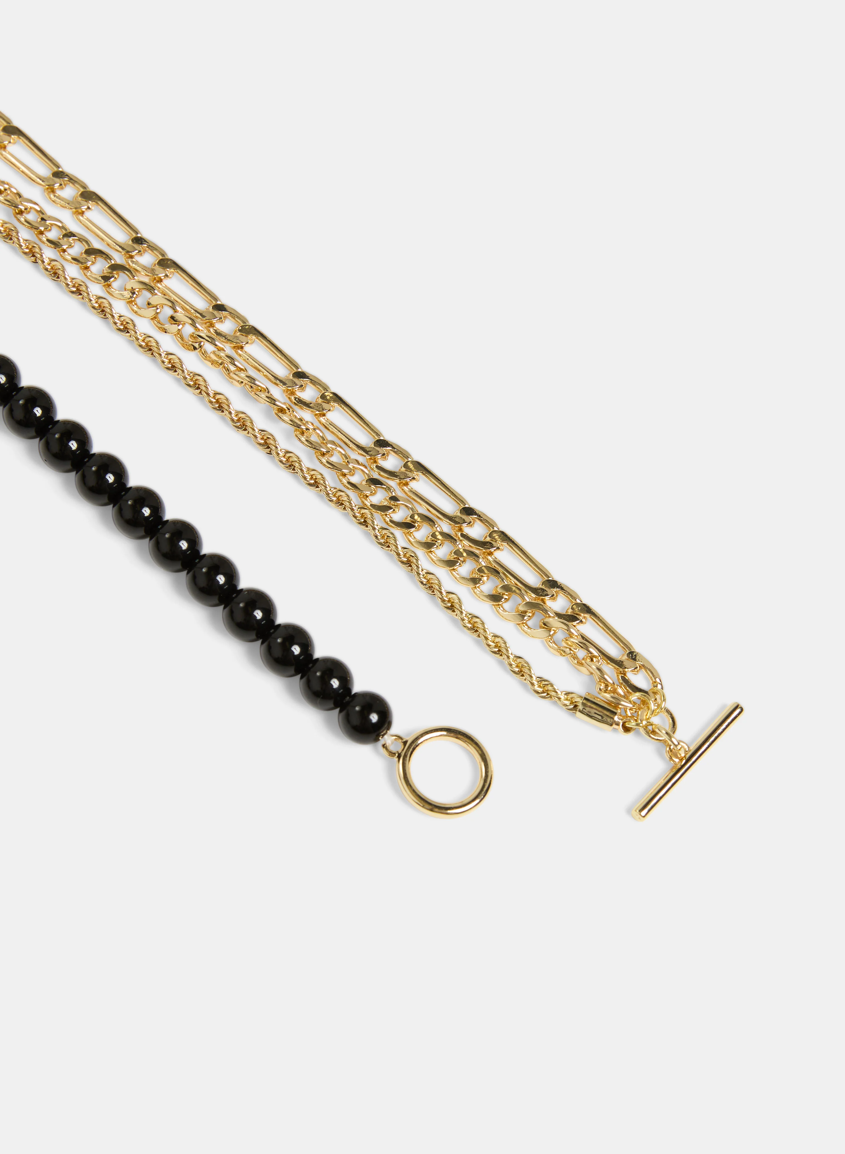 Triple Chain Beaded Necklace - Image 2