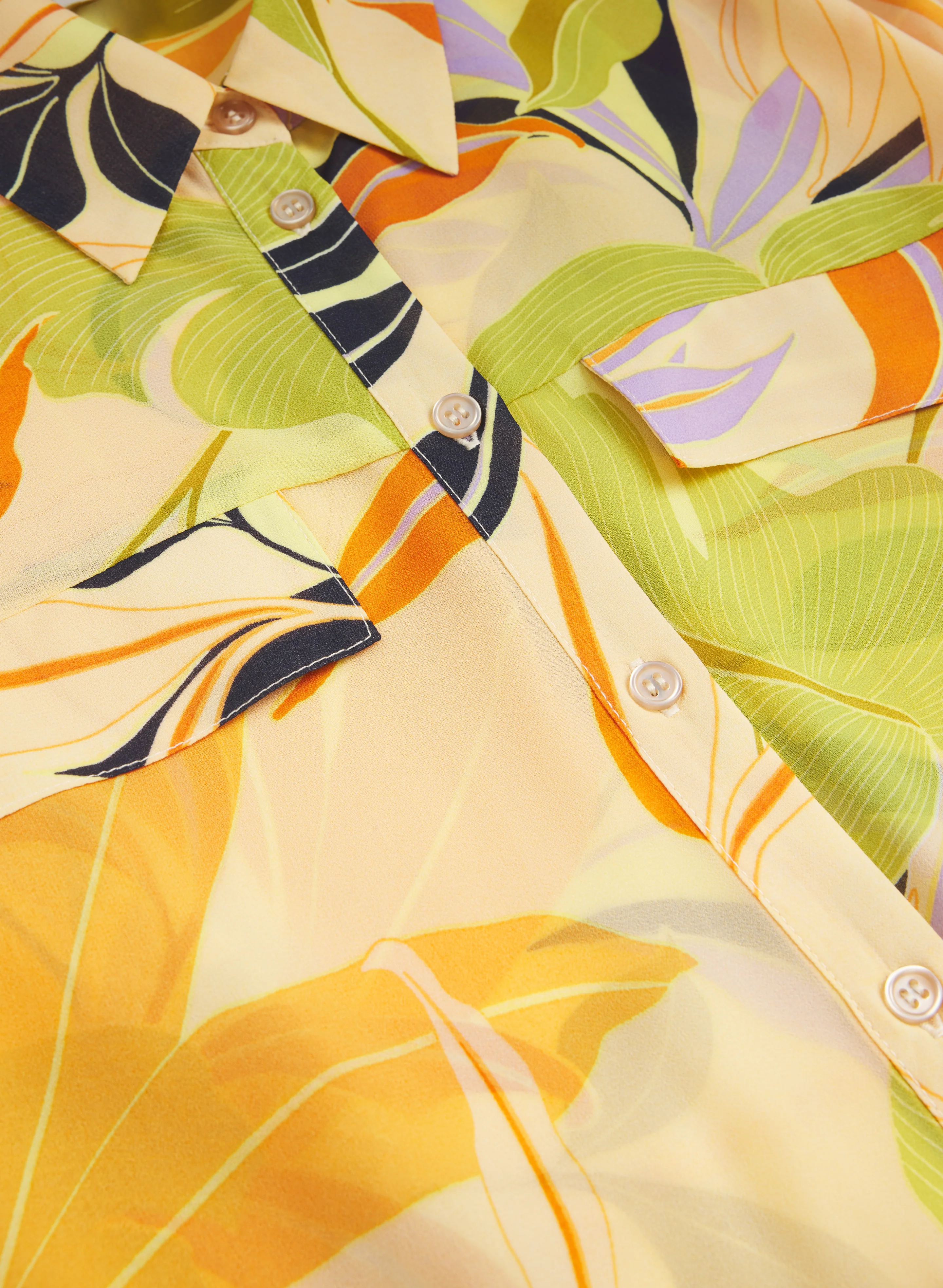 Tropical Chiffon Blouse - Image 8