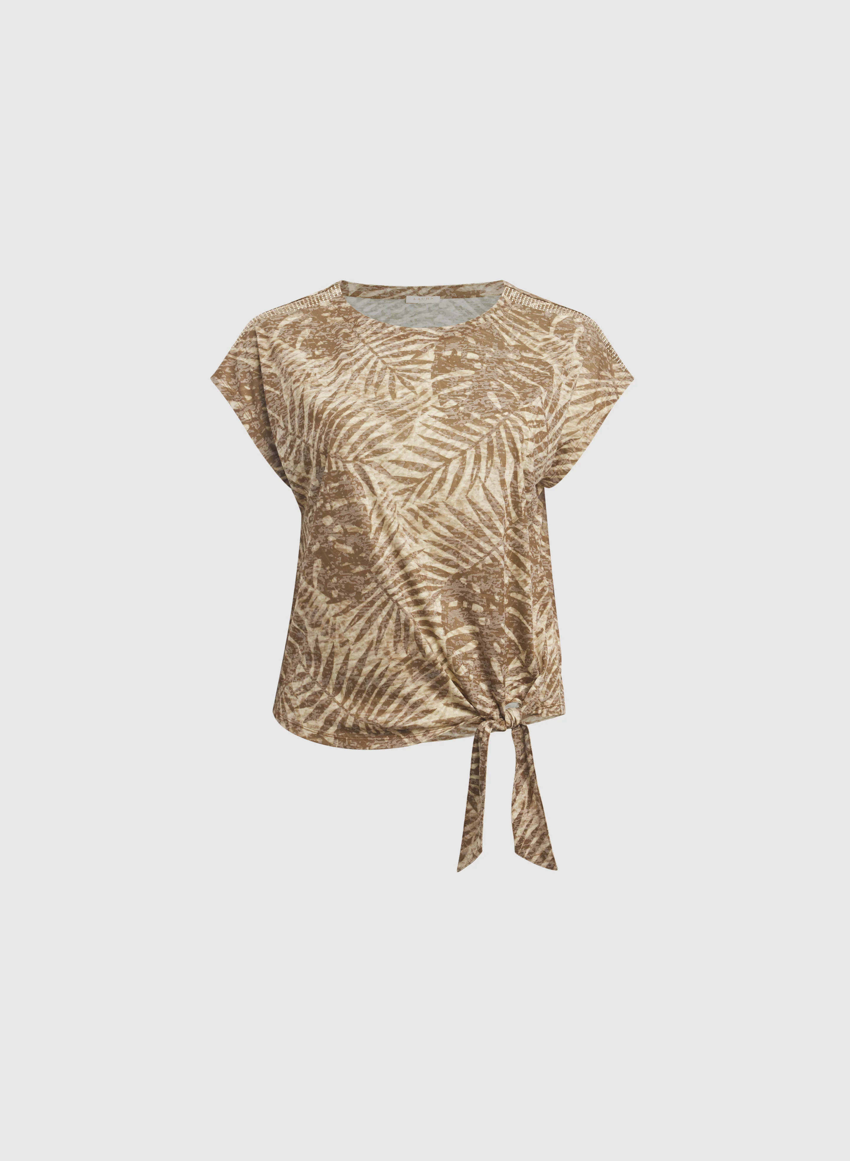 Tropical Leaf Print T-Shirt - Image 6