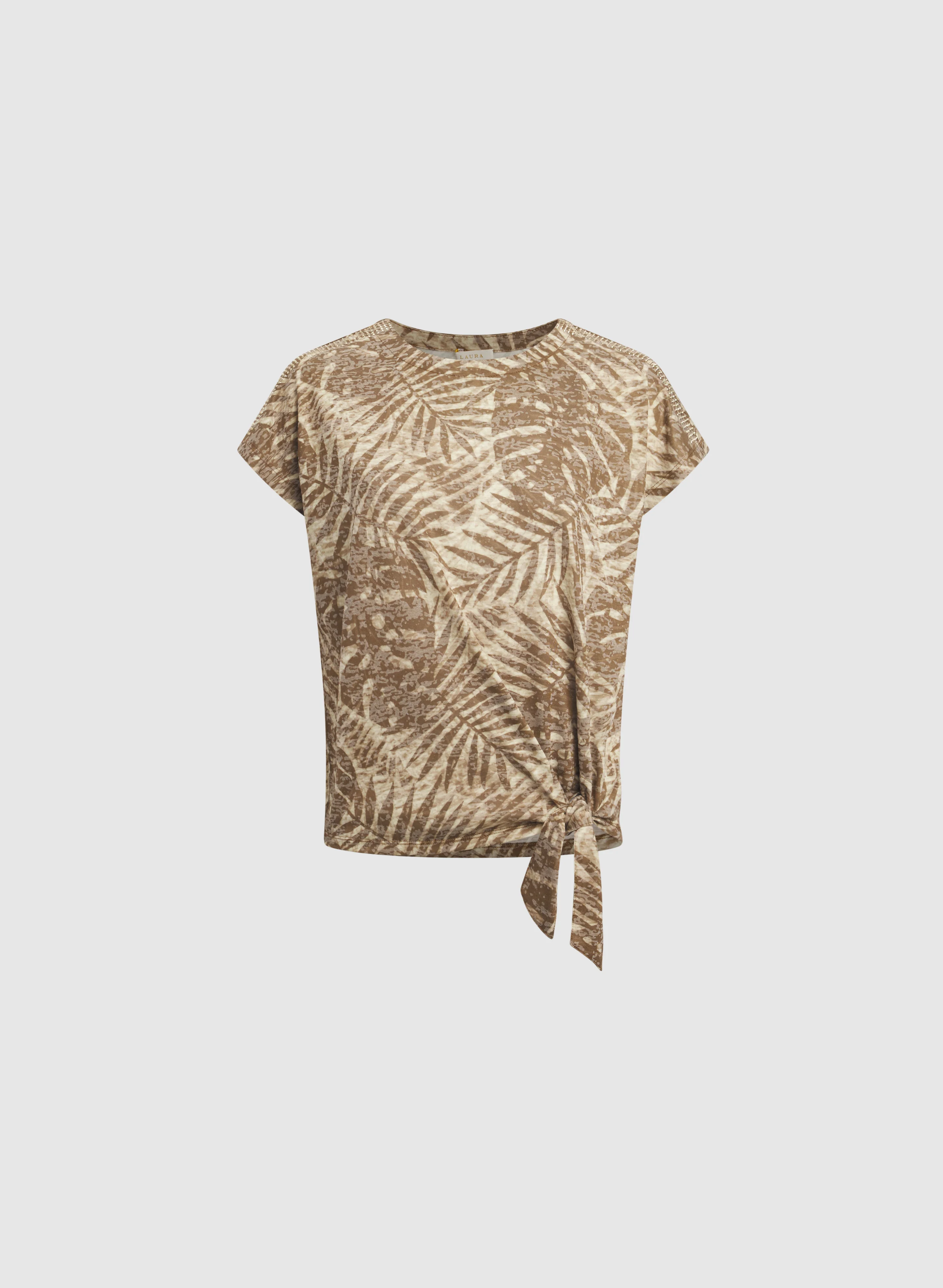 Tropical Leaf Print T-Shirt - Image 6