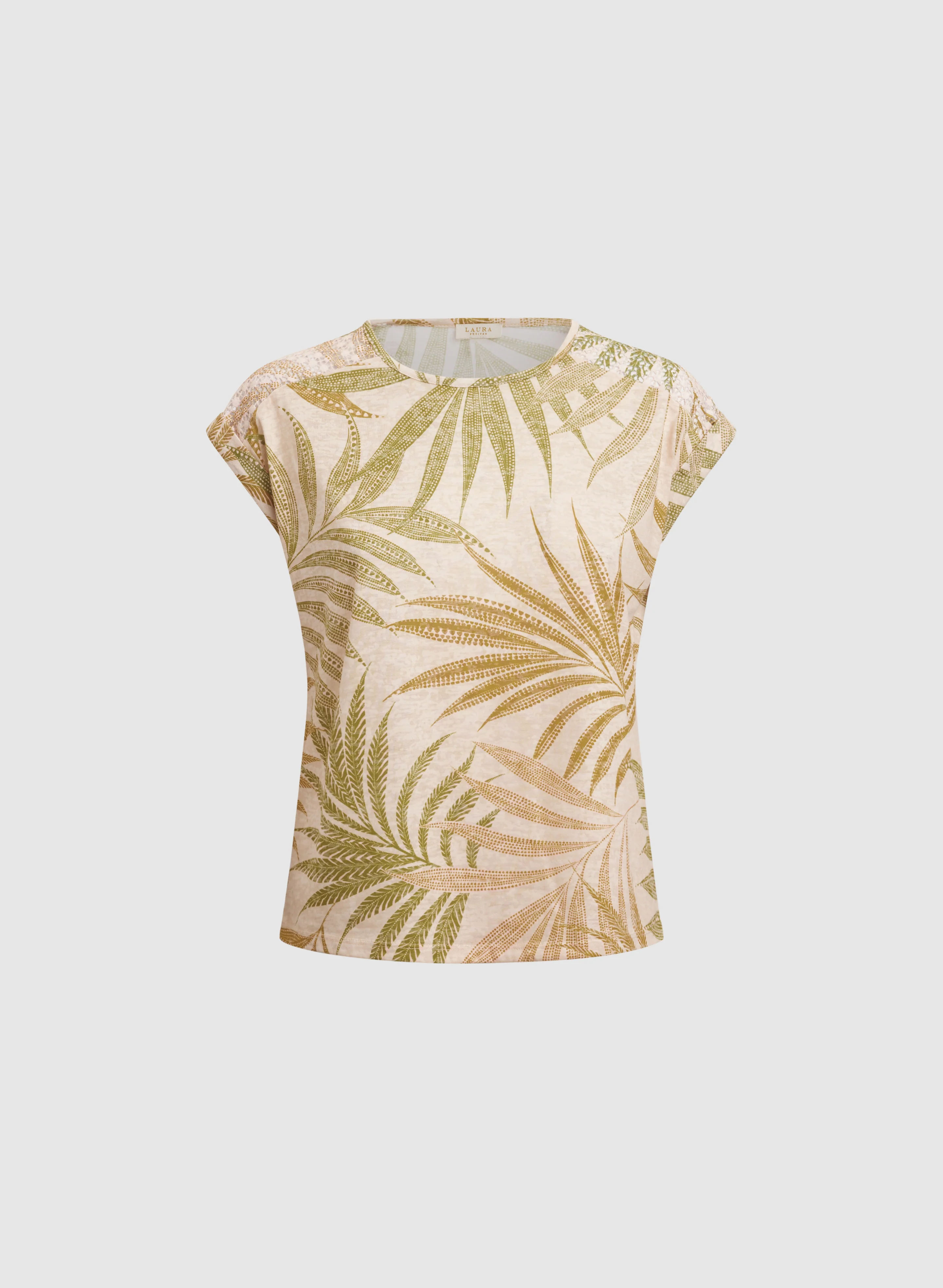 Tropical Leaf Print T-Shirt - Image 6