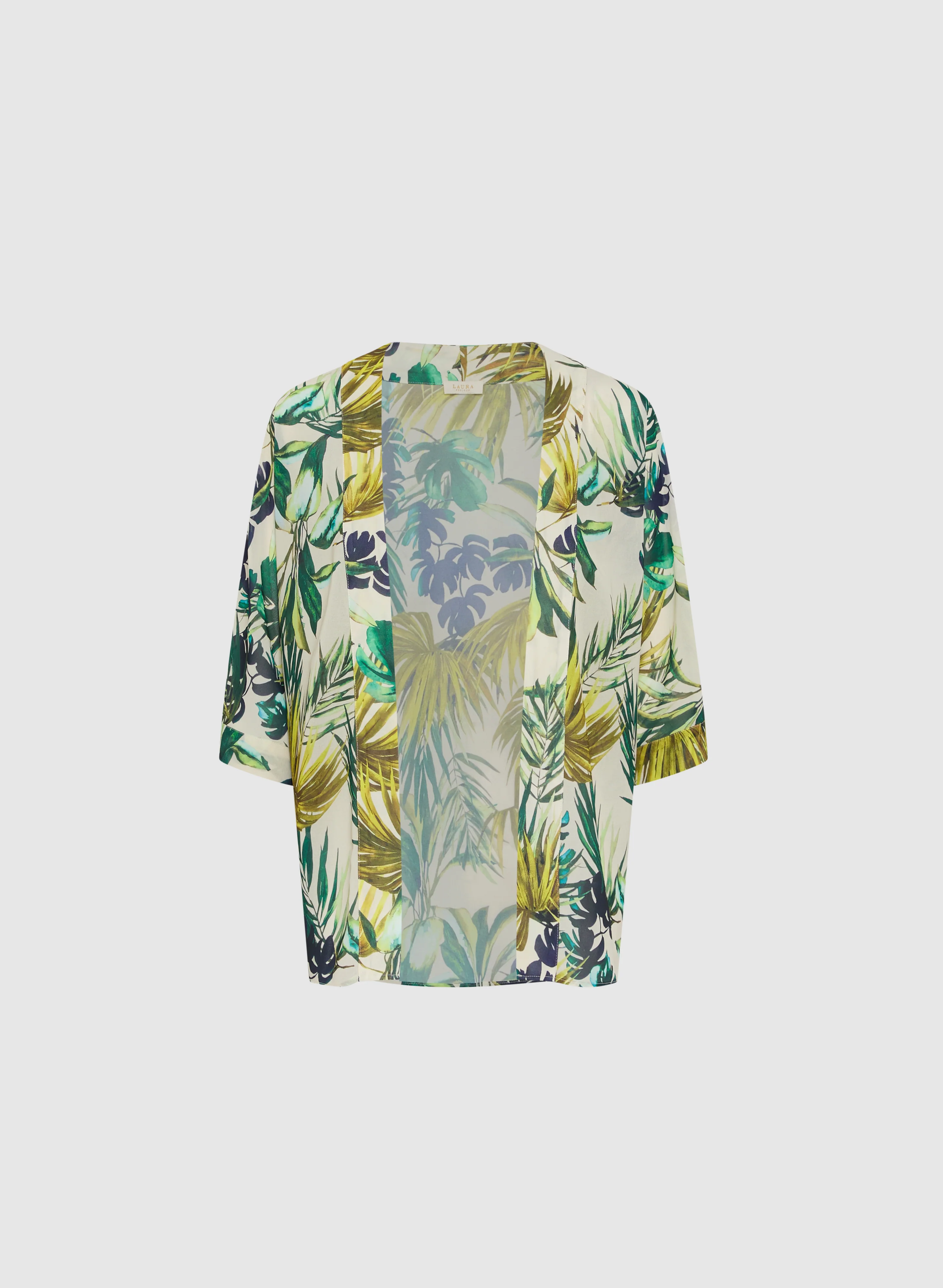 Tropical Open-Front Blouse - Image 6
