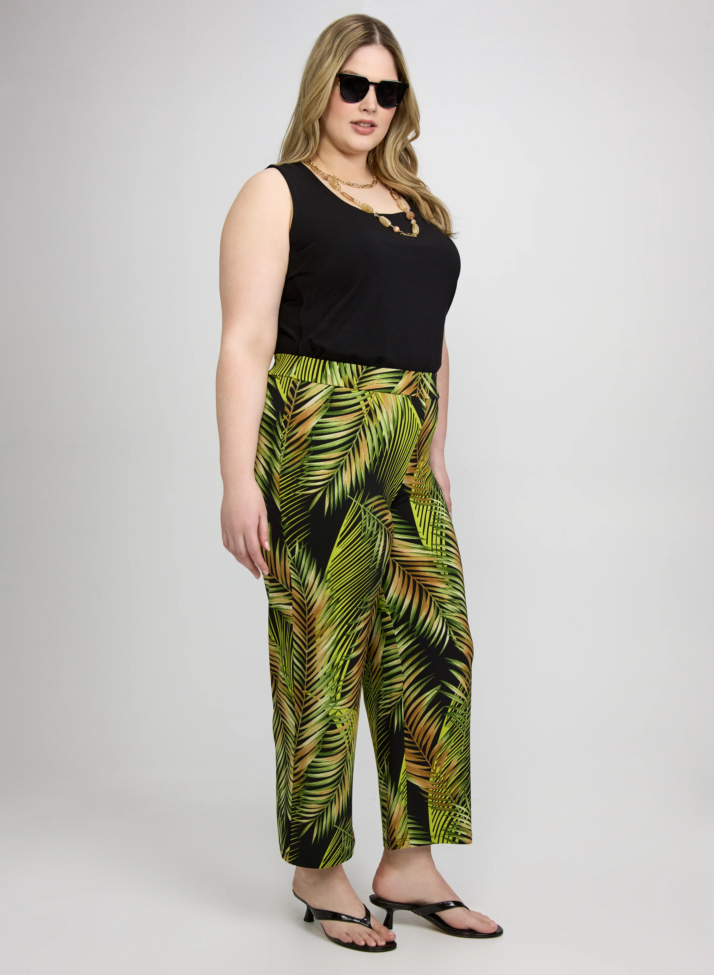 Tropical Palm Print Pants - Image 2