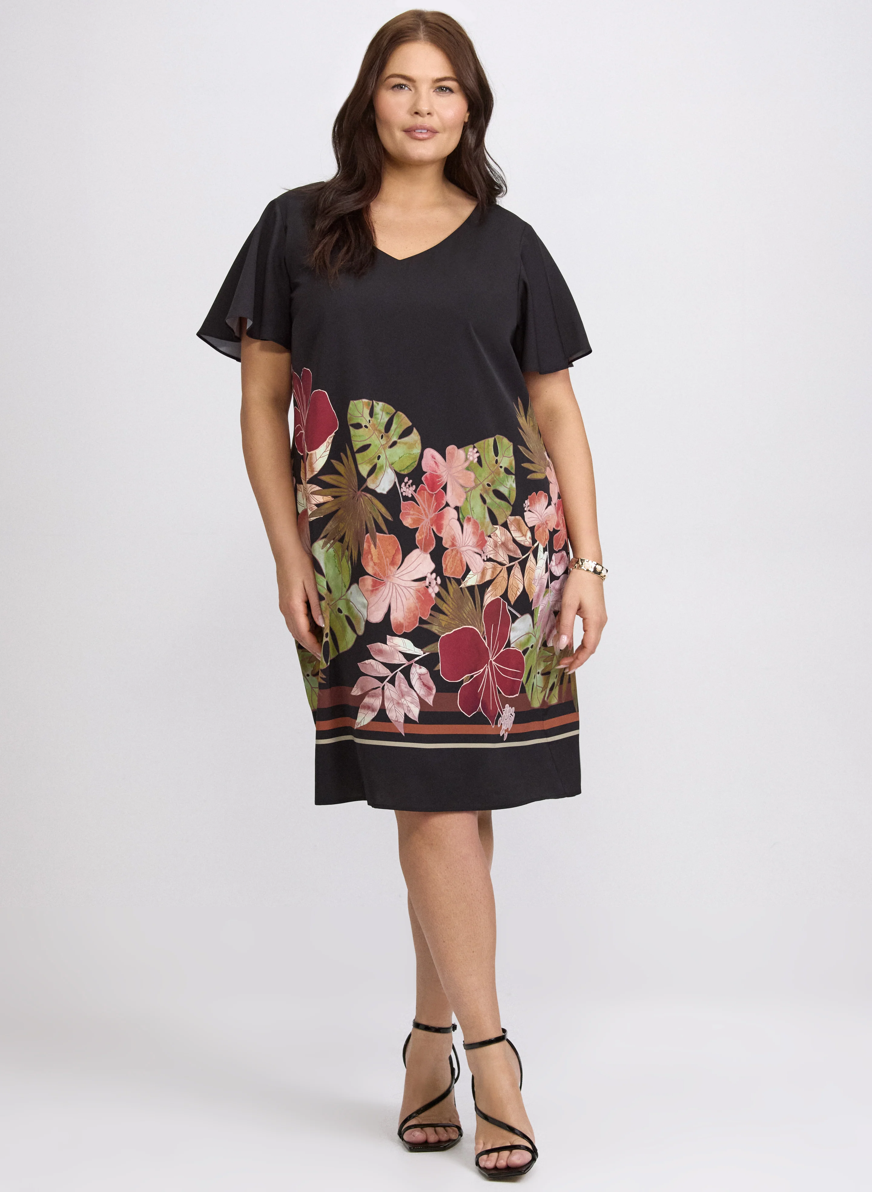 Tropical Placement Print Dress