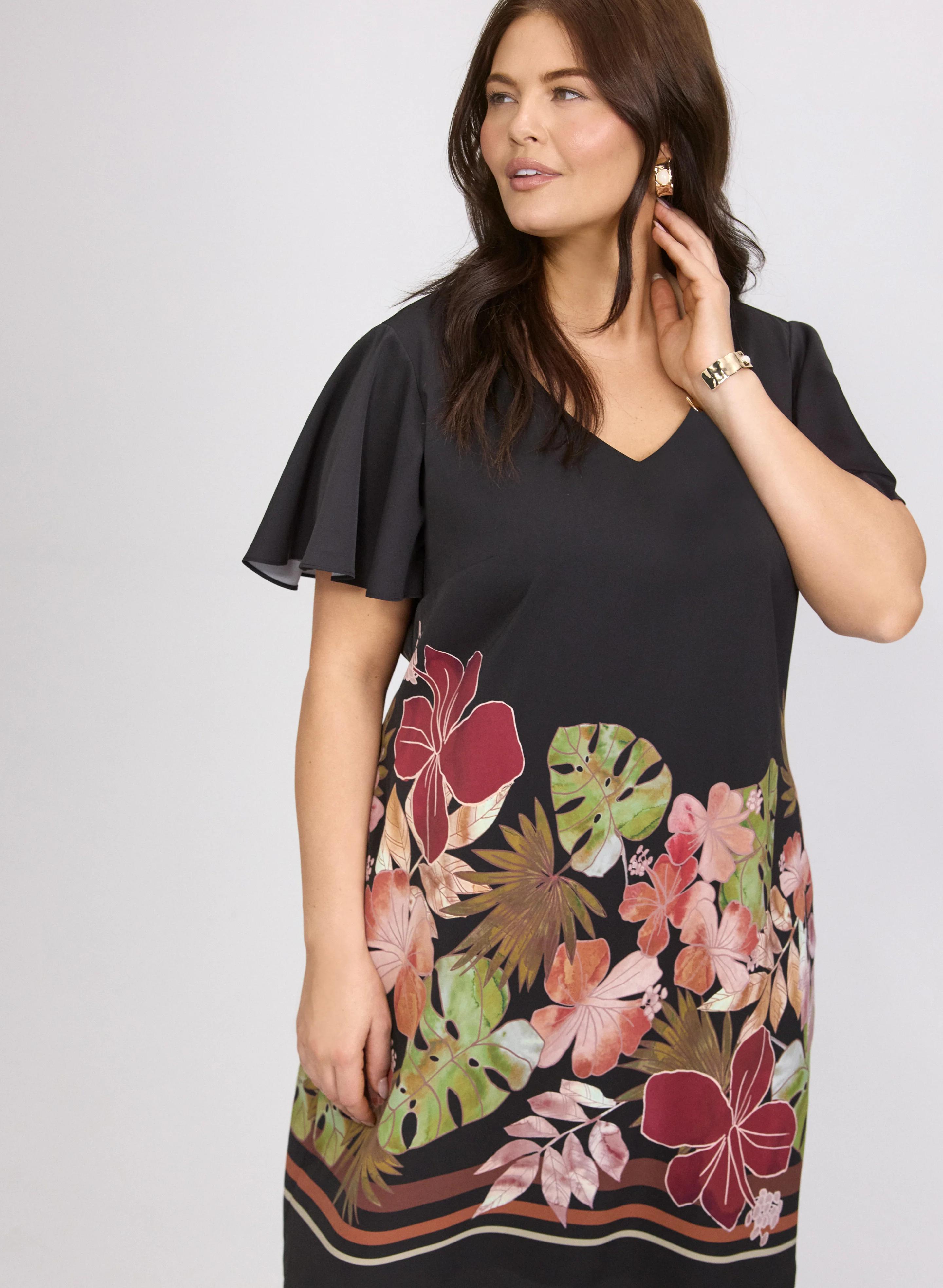 Tropical Placement Print Dress - Image 4