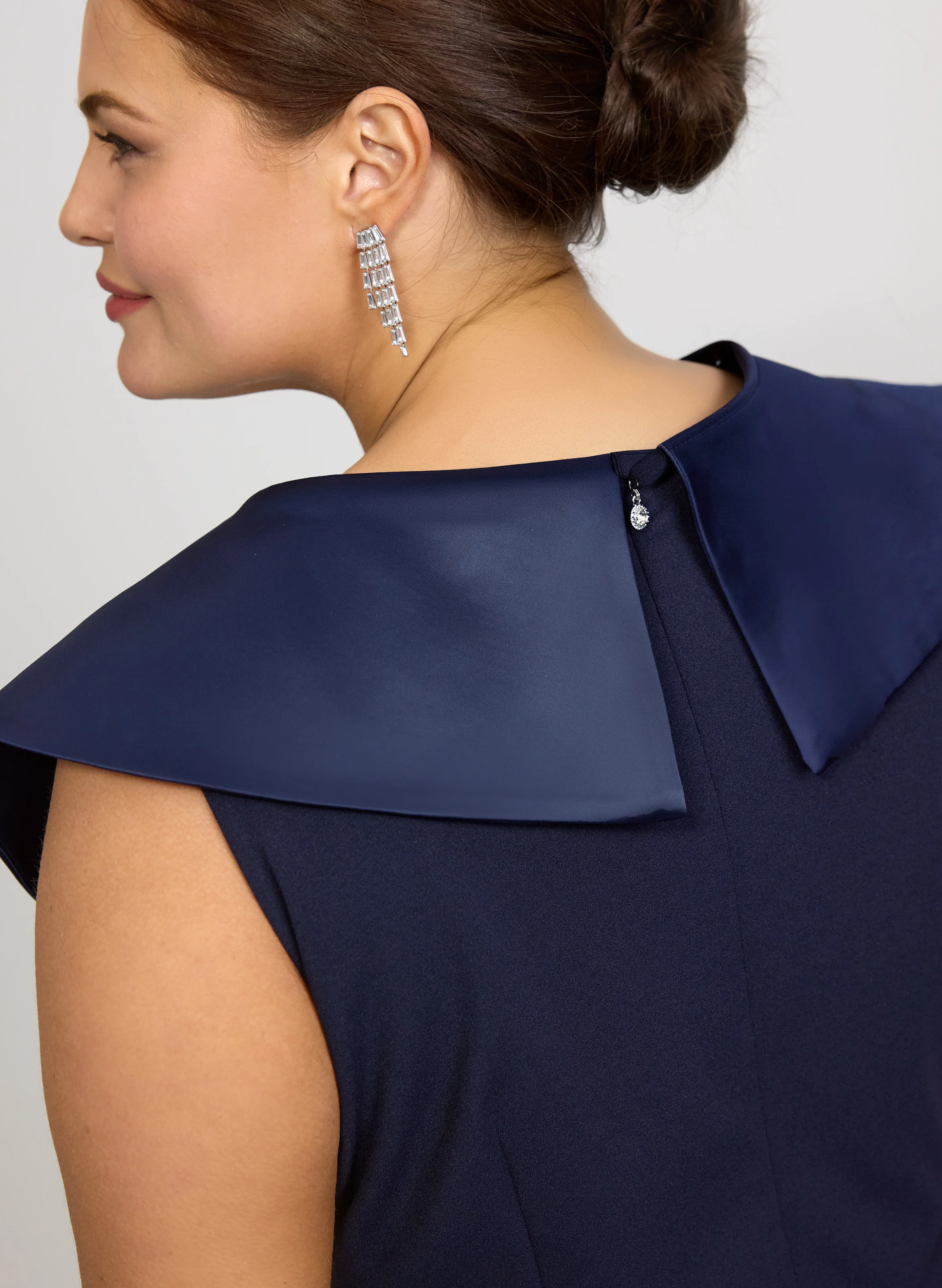 Tuxedo Satin Collar Dress - Image 8