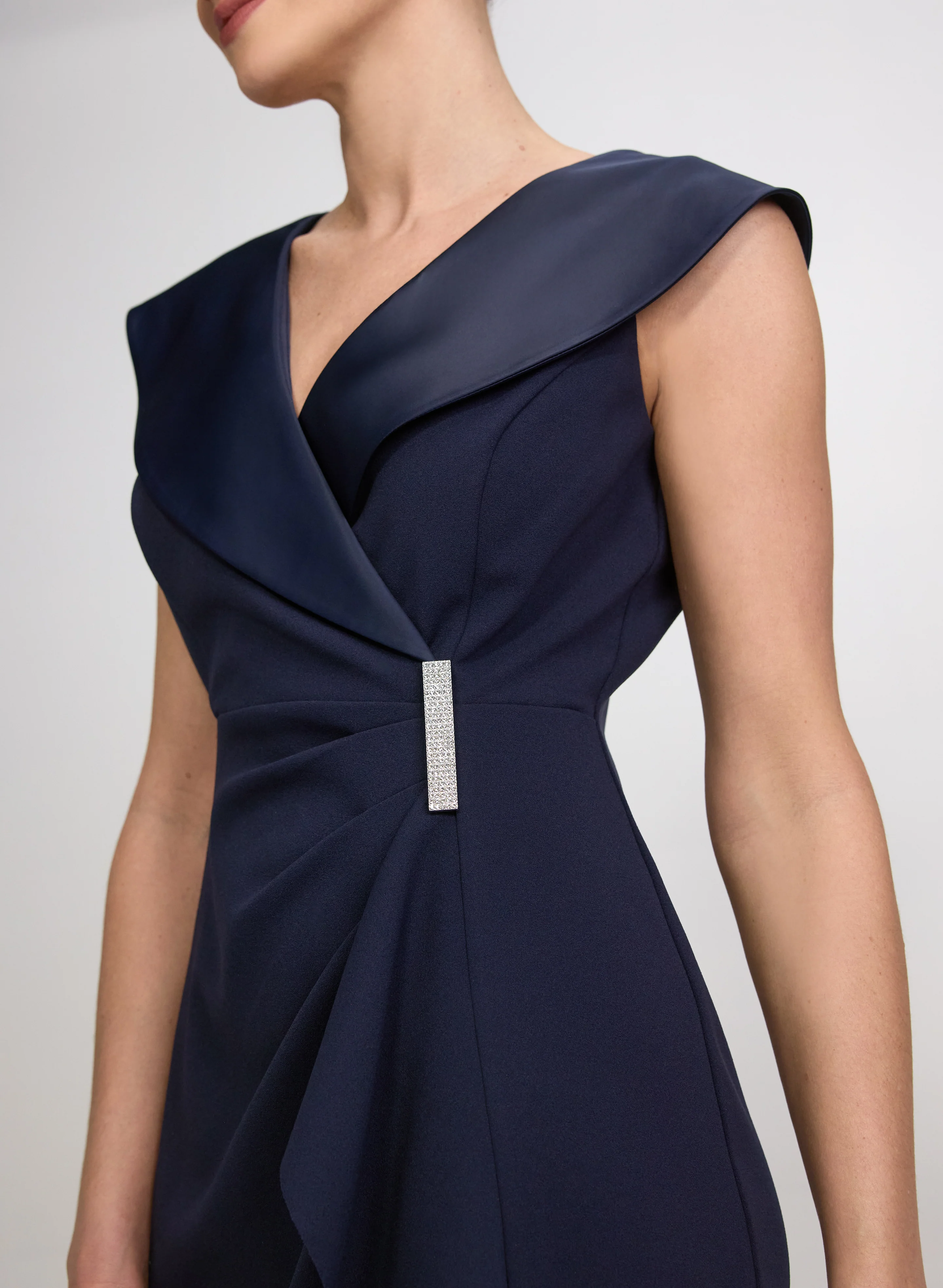 Tuxedo Satin Collar Dress - Image 3